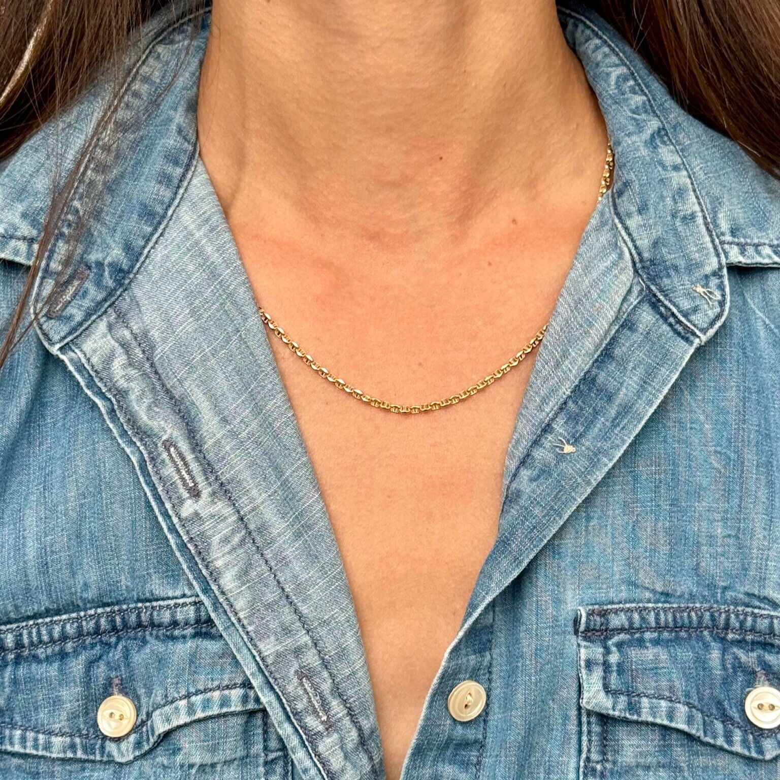 14K Gold Anchor Necklace