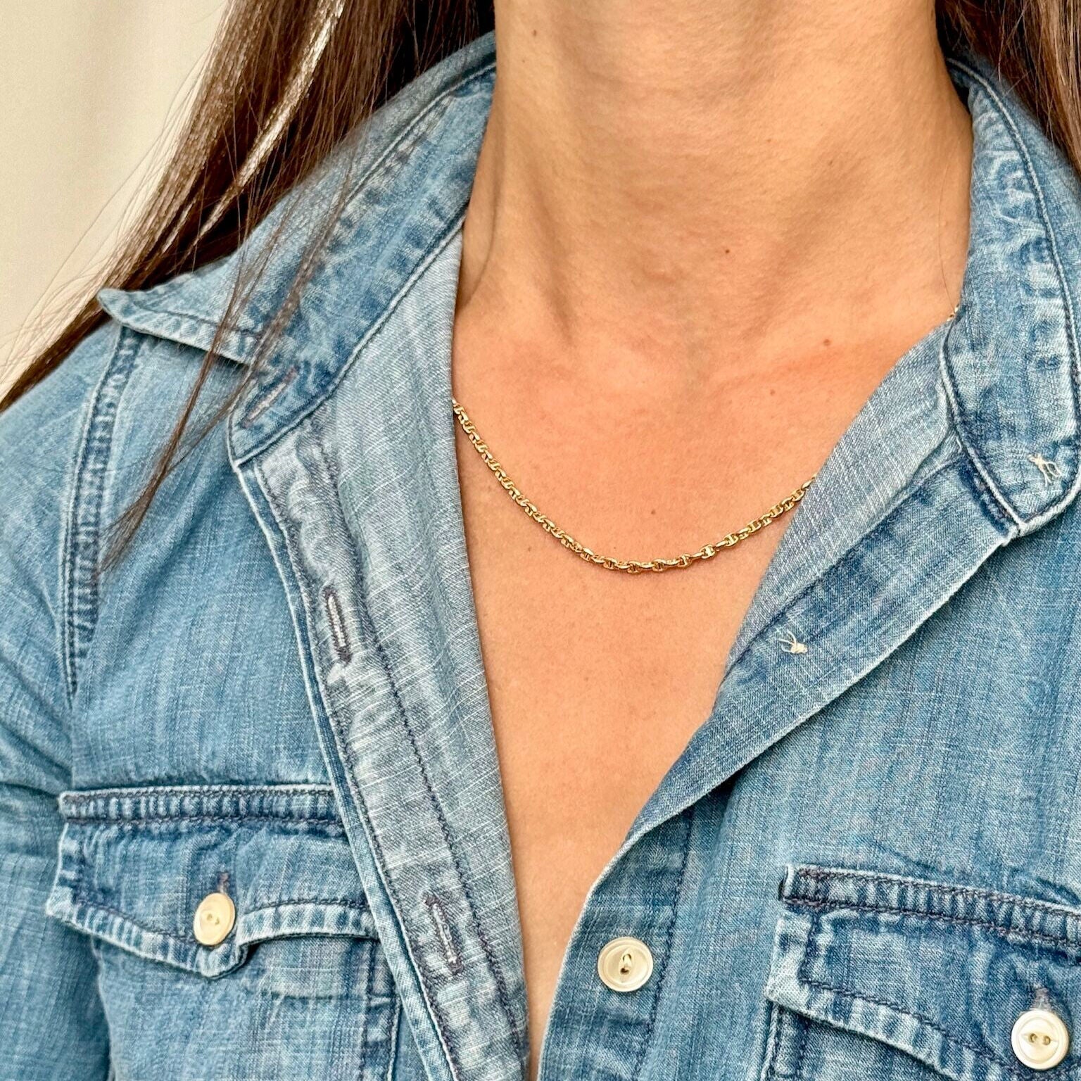 14K Gold Anchor Necklace