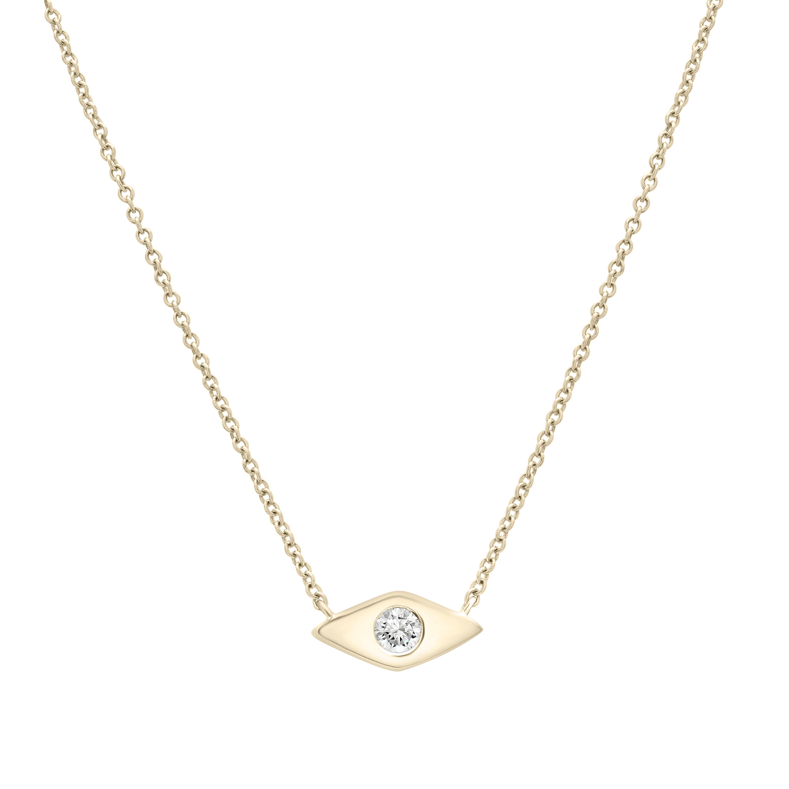 14K Gold Diamond Rhombus Necklace