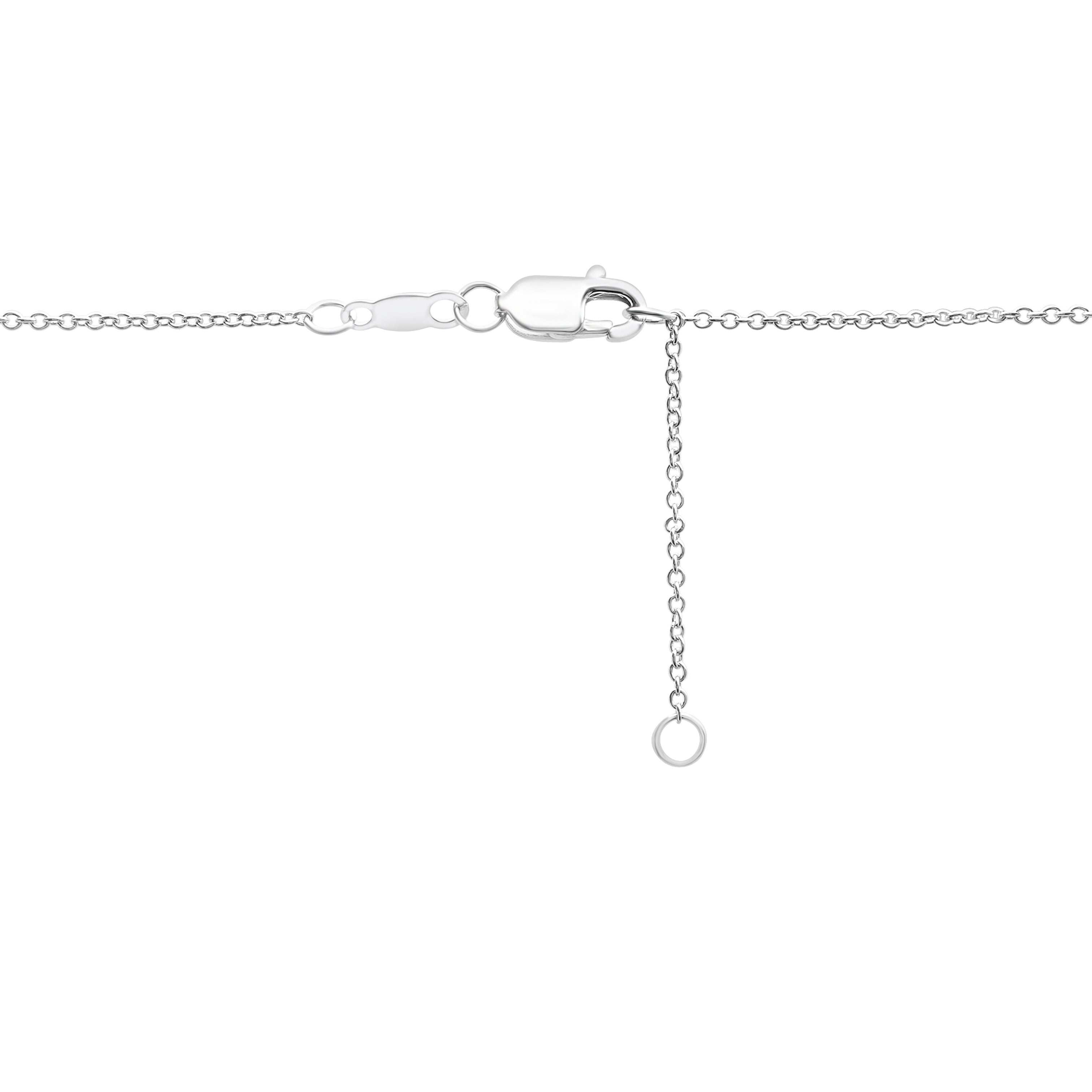 14K White Gold Graduated Five Stone Diamond Necklace