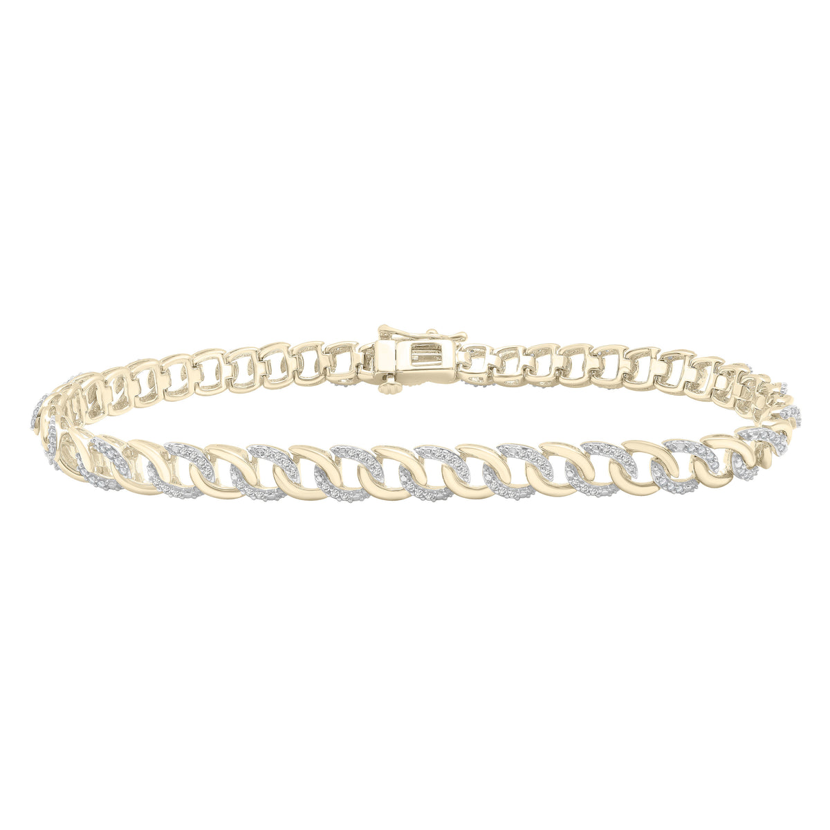 14K Gold Diamond Pavé Curb Link Bracelet
