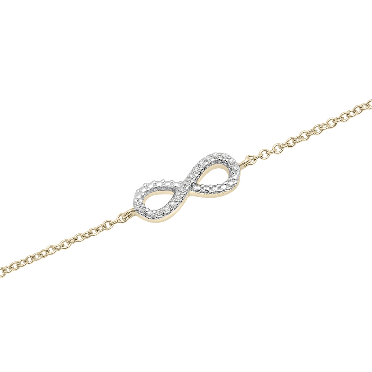 14K Yellow Gold Diamond Infinity Chain Bracelet