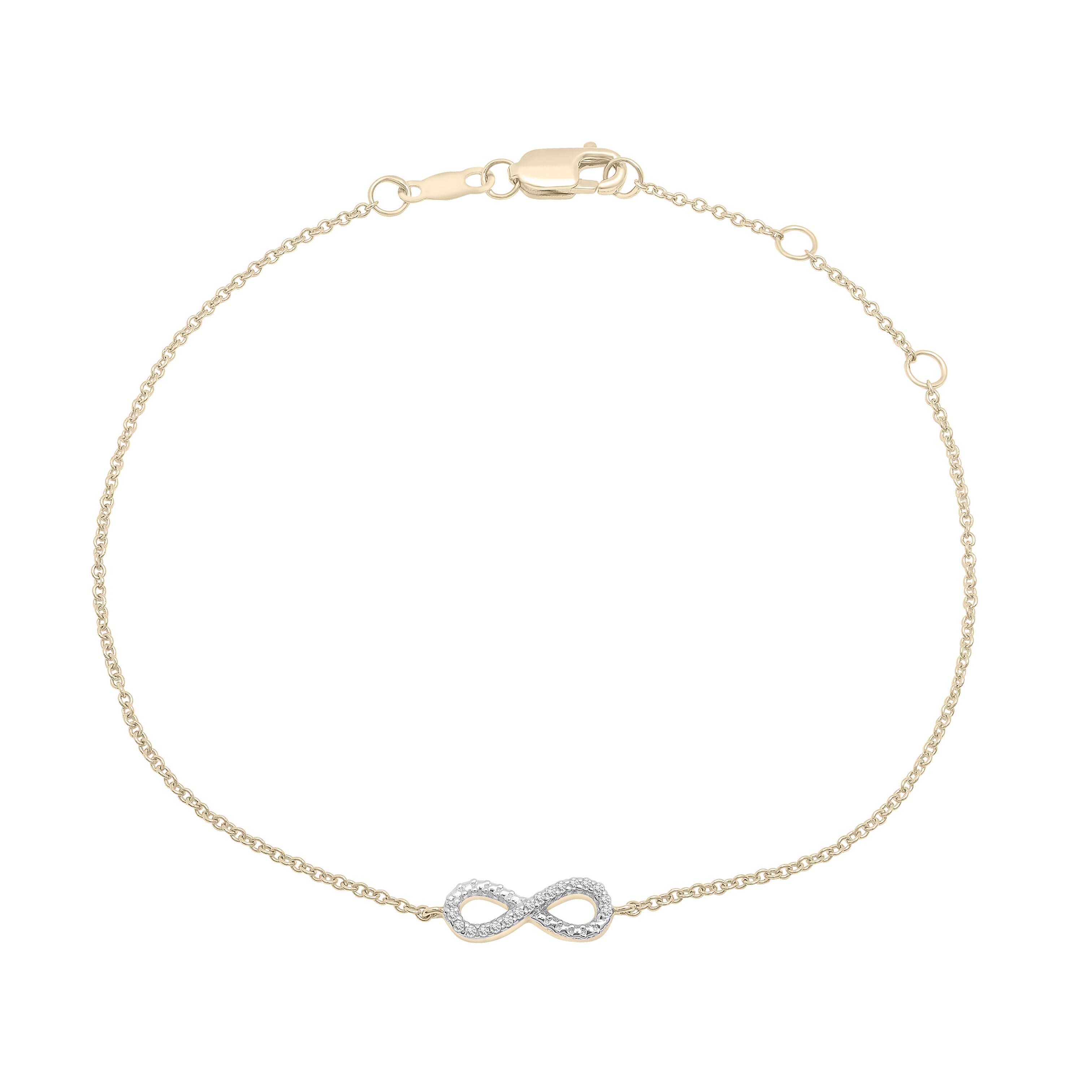 14K Yellow Gold Diamond Infinity Chain Bracelet