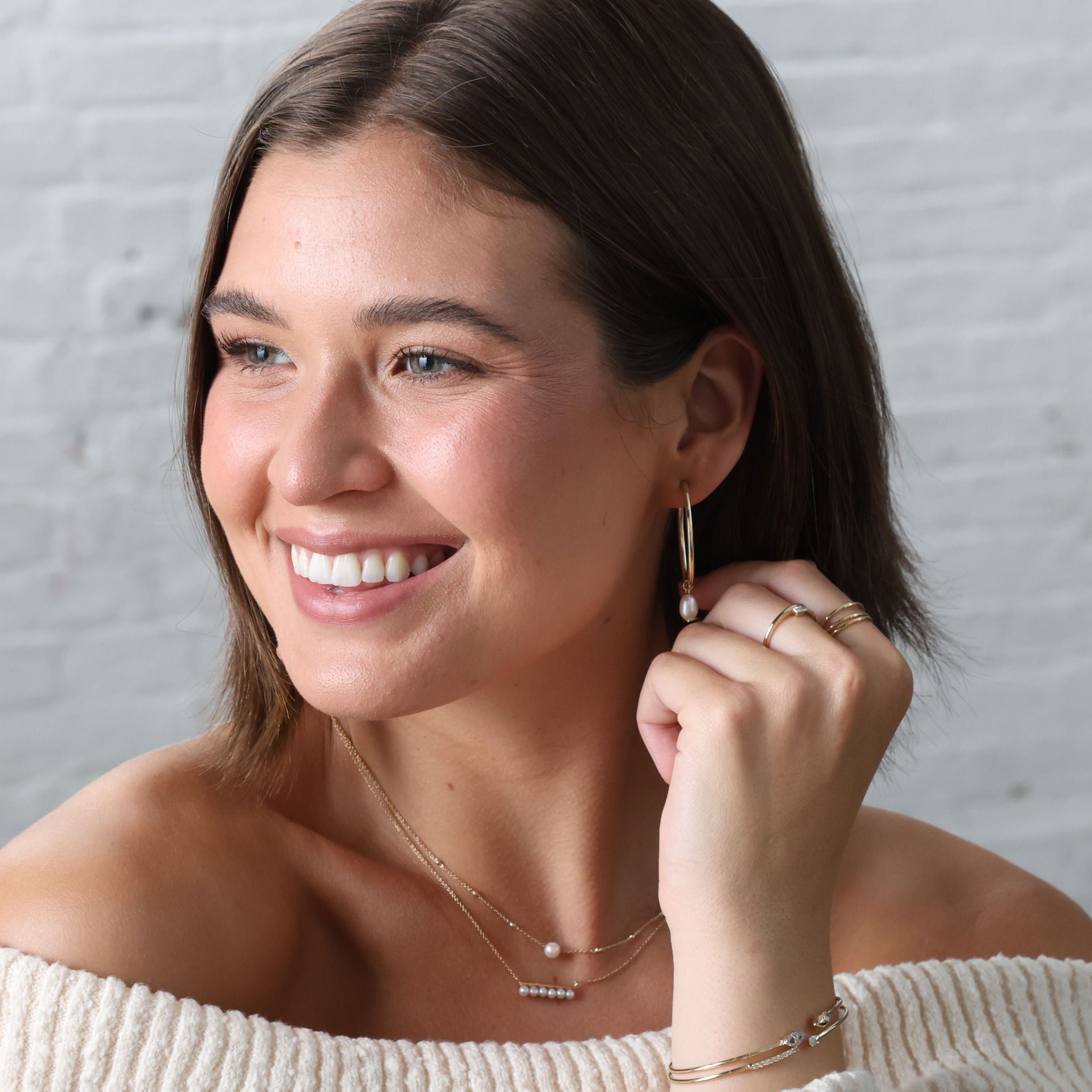 Pearl Solitaire Necklace In 14K Gold