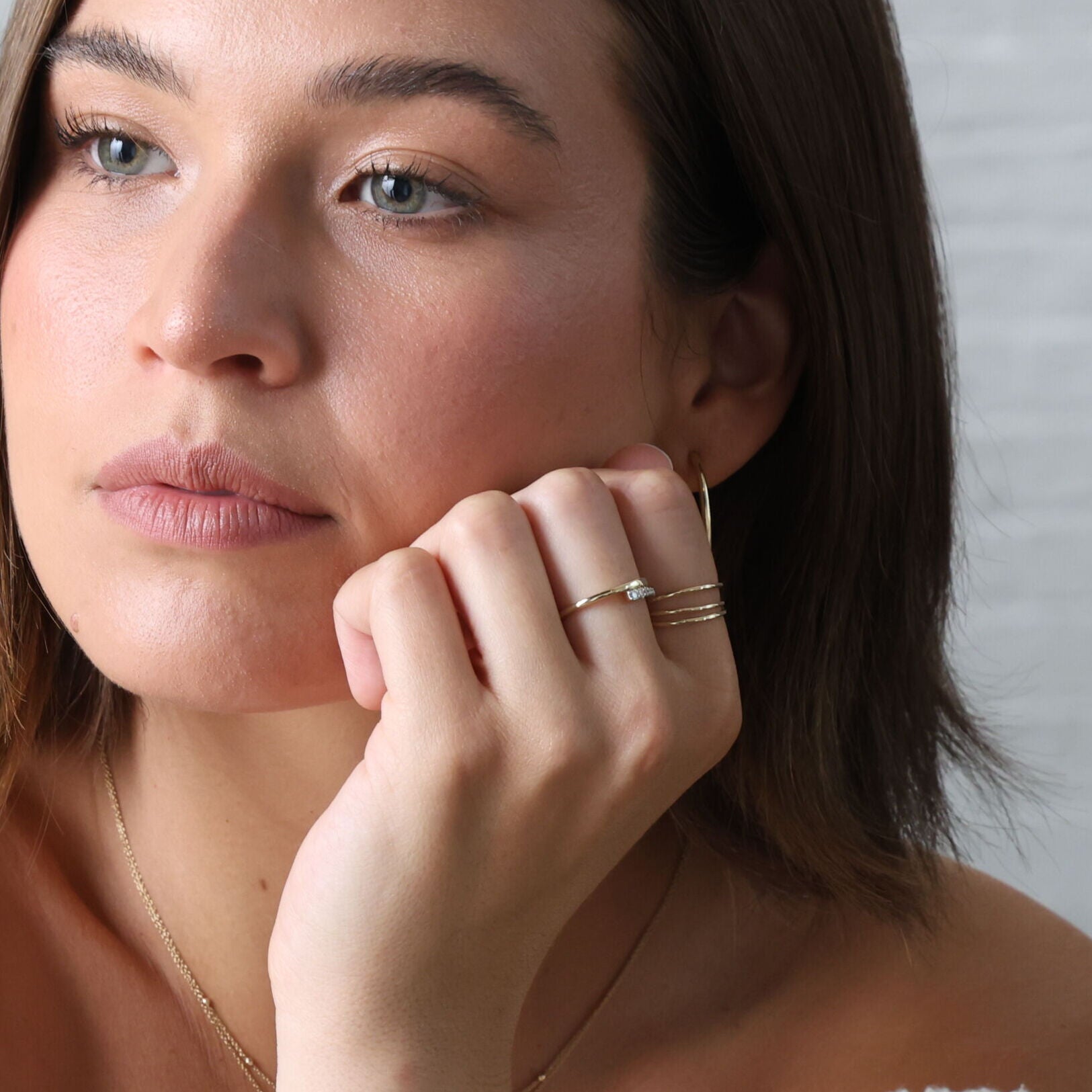 14K Gold Diamond Bypass Ring