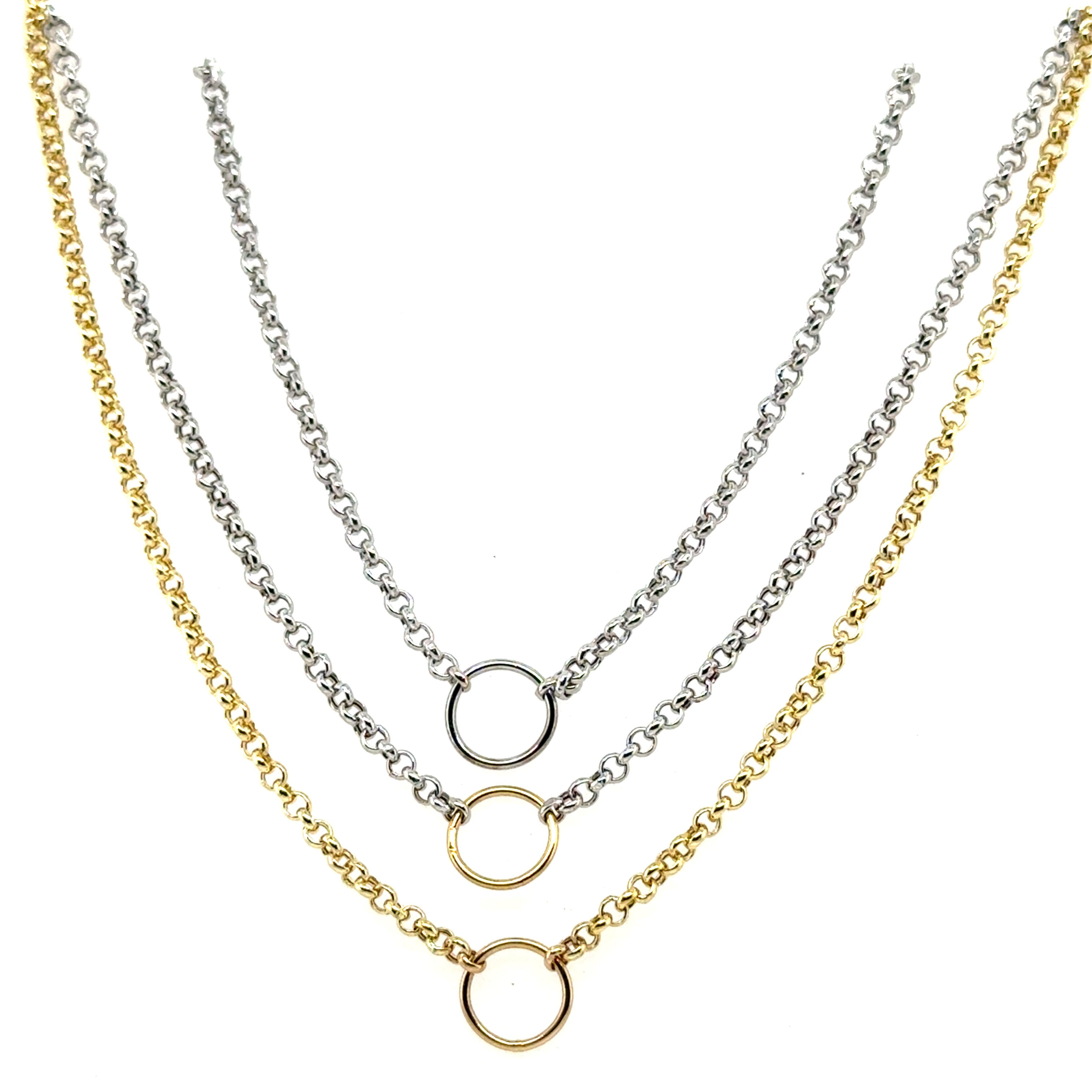 14K Gold Open Circle Necklace
