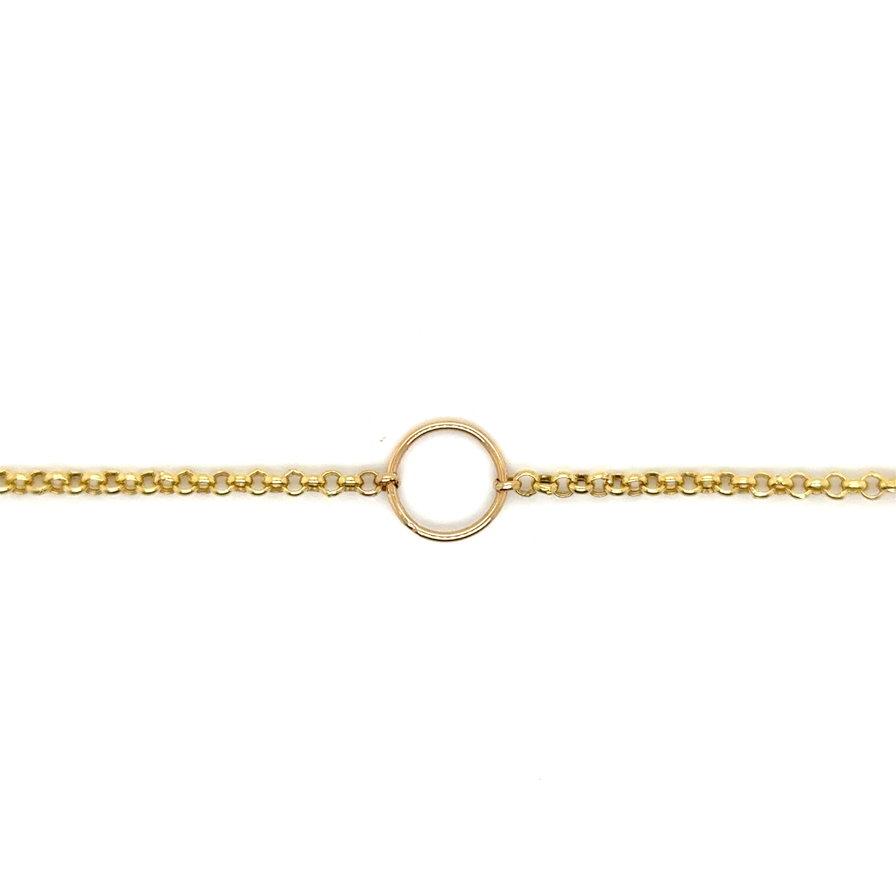 14K Gold O-Ring Rolo Necklace: Yellow, White or Two Tone Gold