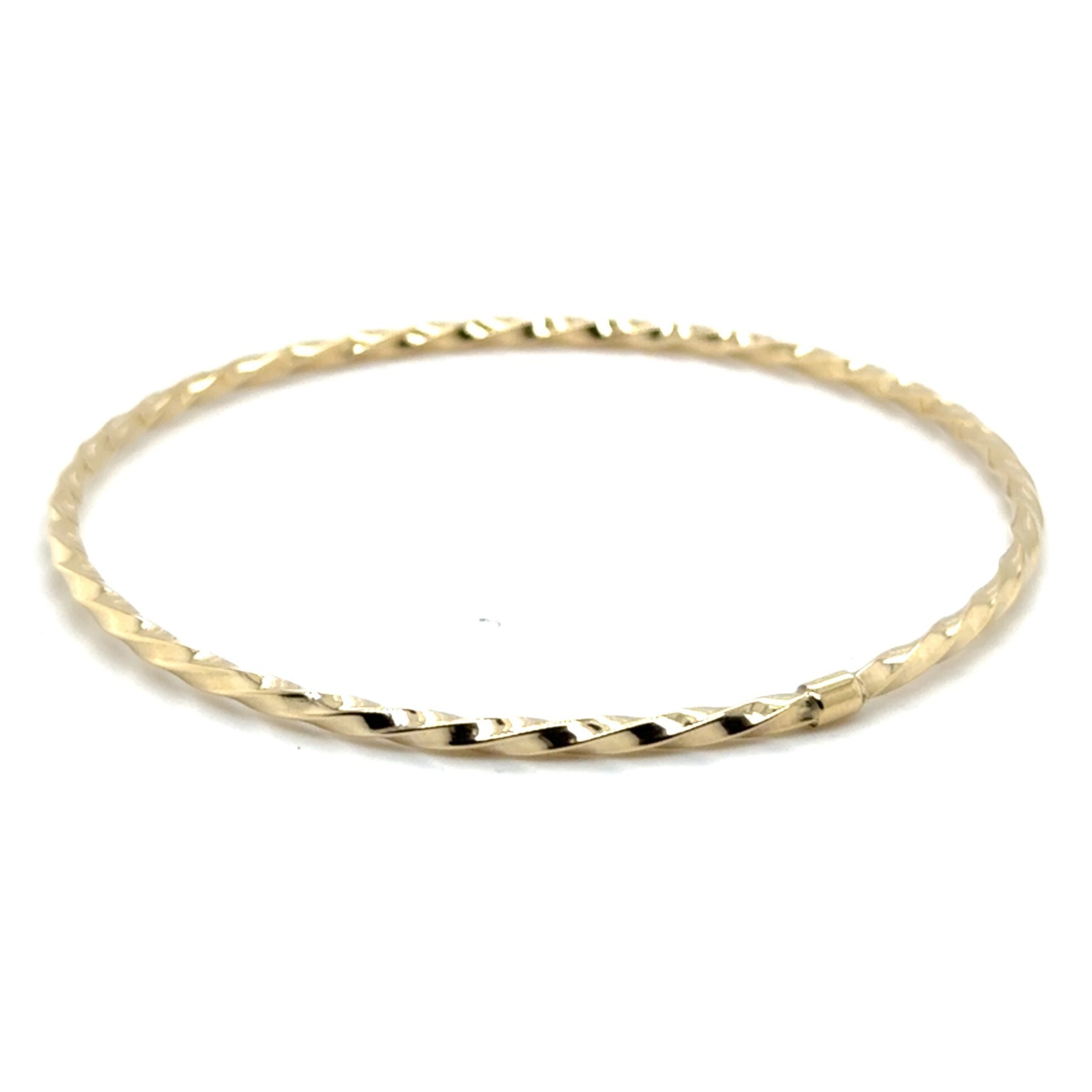 14K Gold Twist Slip On Bangle