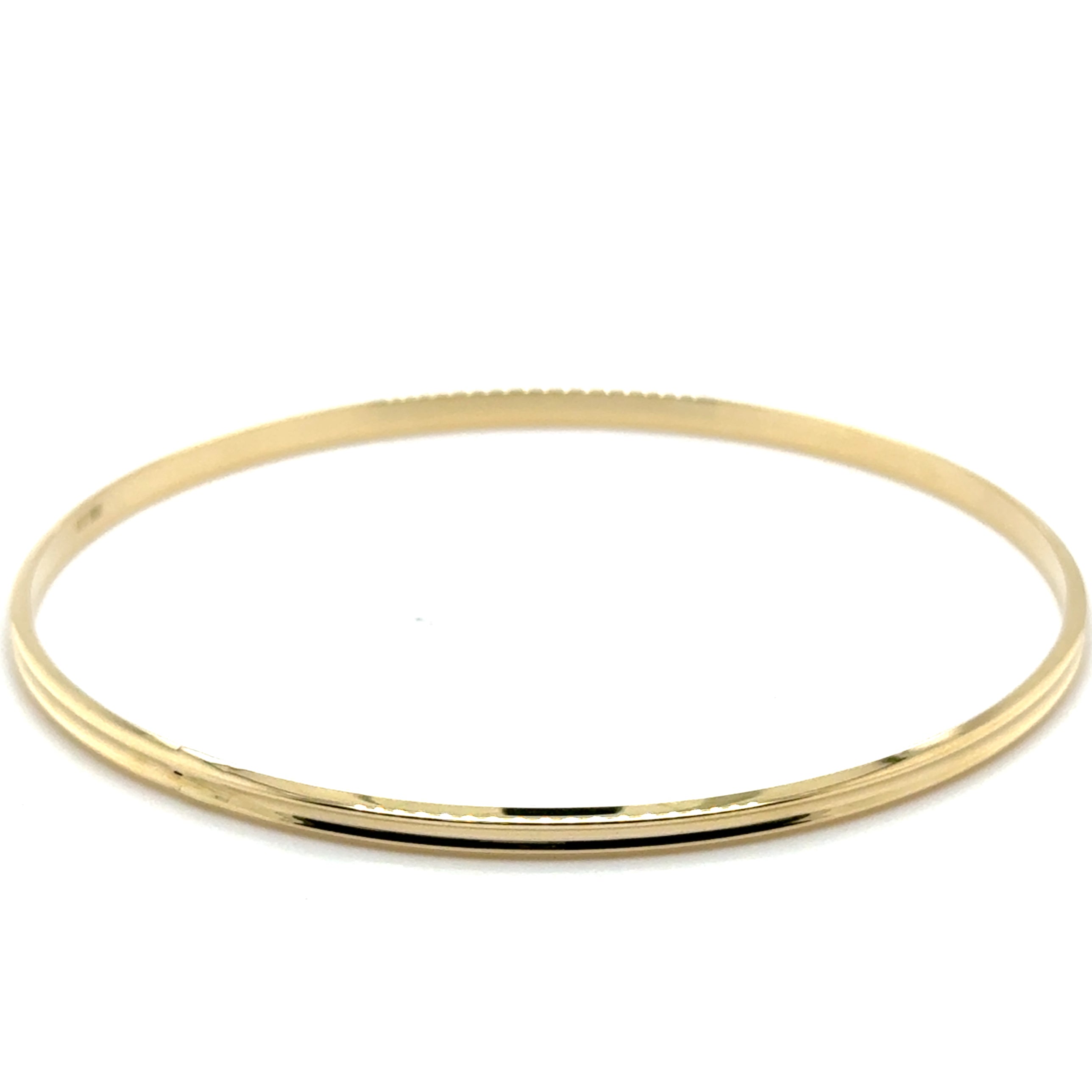 14K Gold Channel Slip On Bangle