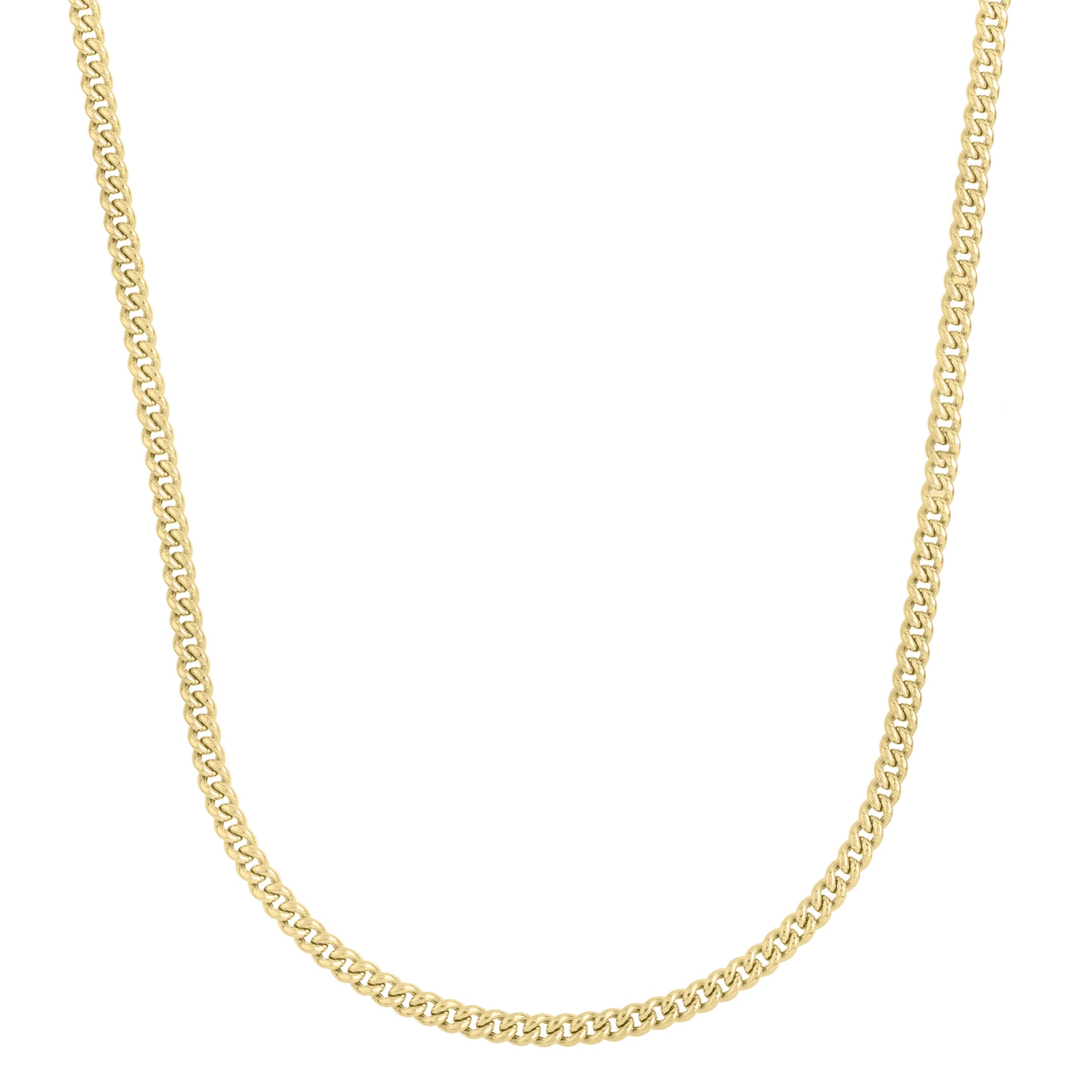 14K Gold Puffed Curb Link Necklace