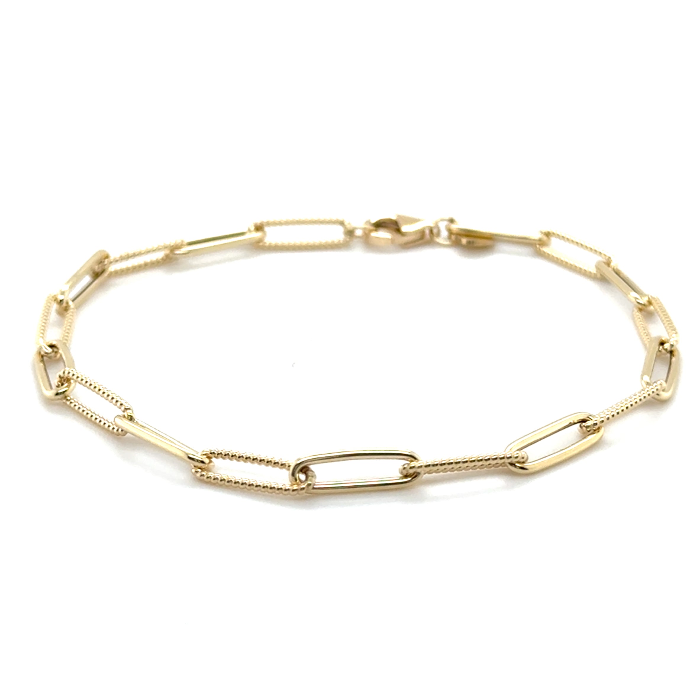 14K Solid Gold Paperclip Chain Bracelet Classic Link – Elegant, Durable, Versatile
