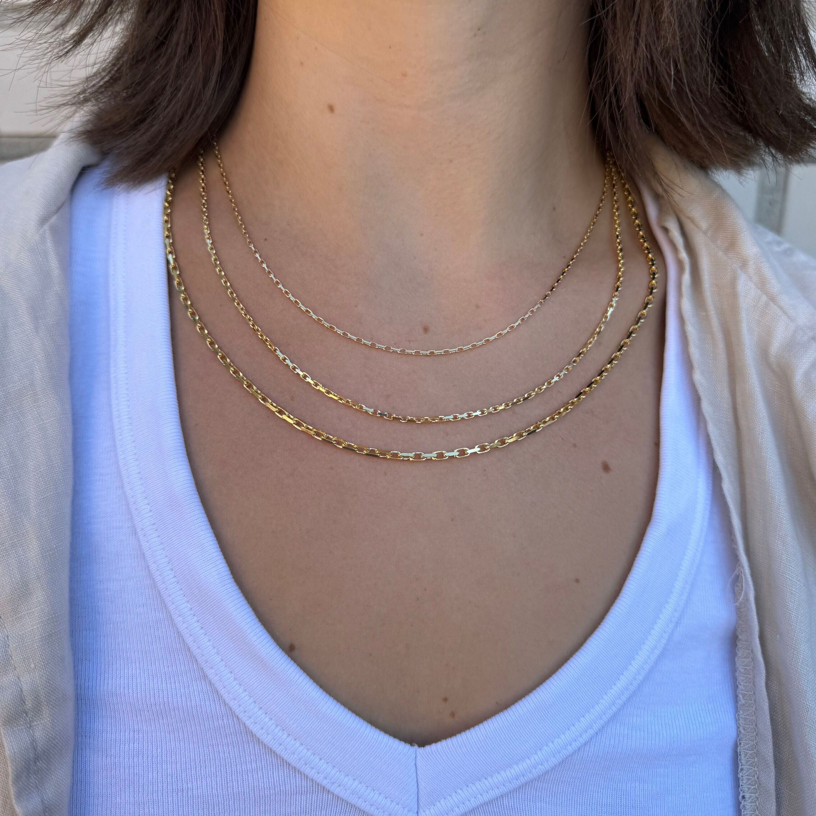 14K Cable Link Necklace