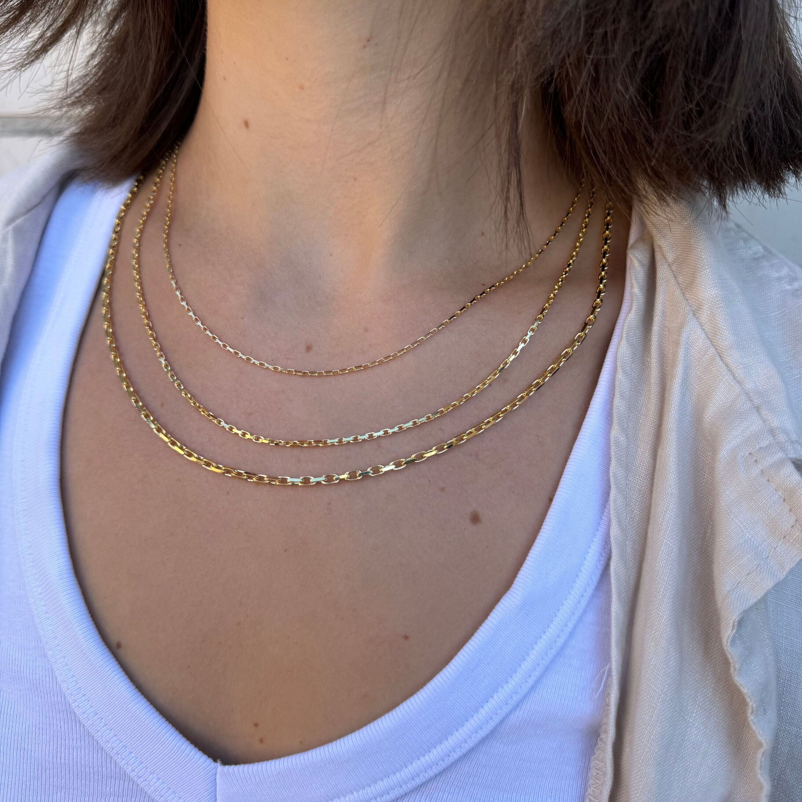 14K Cable Link Necklace