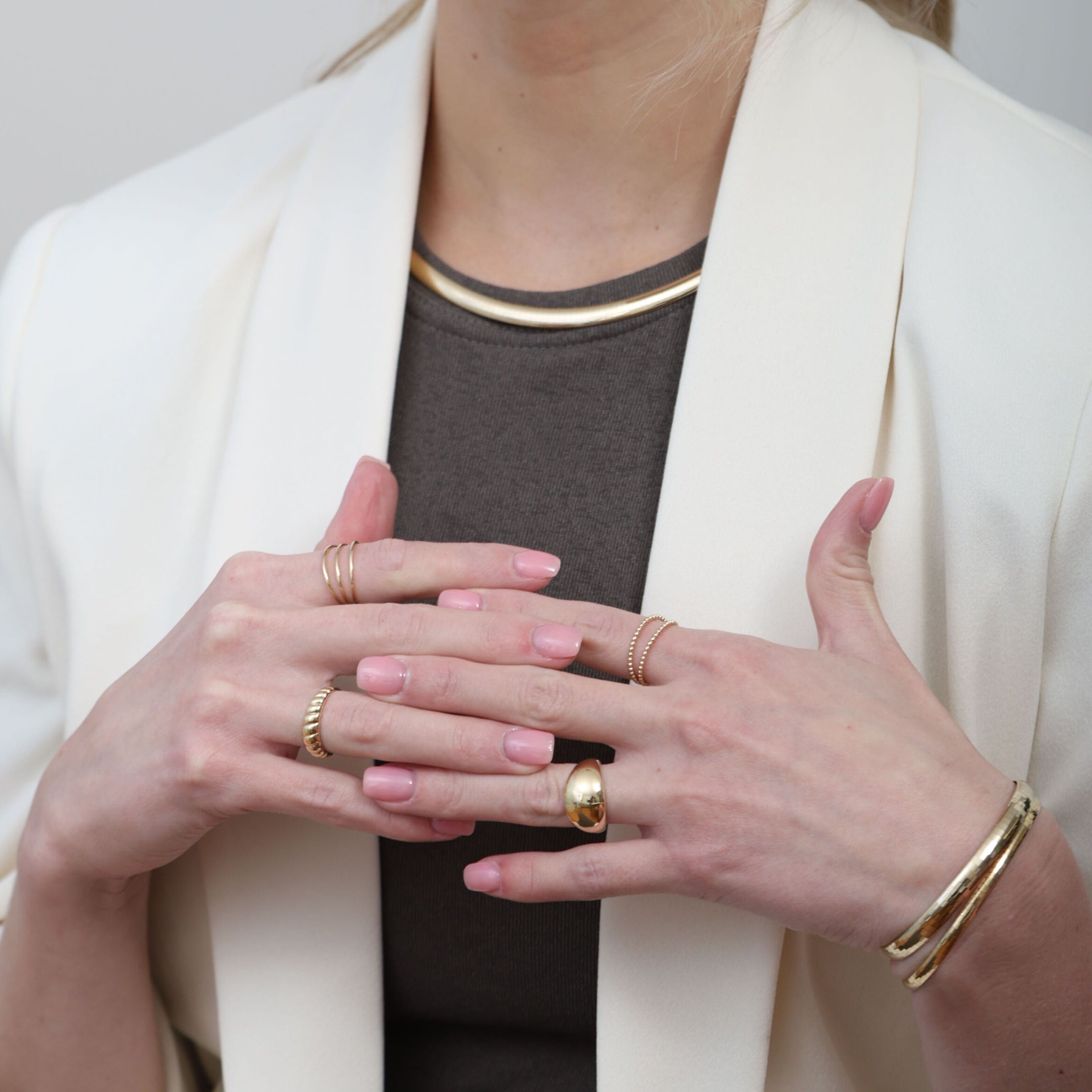 14K Gold Dome Signet Ring