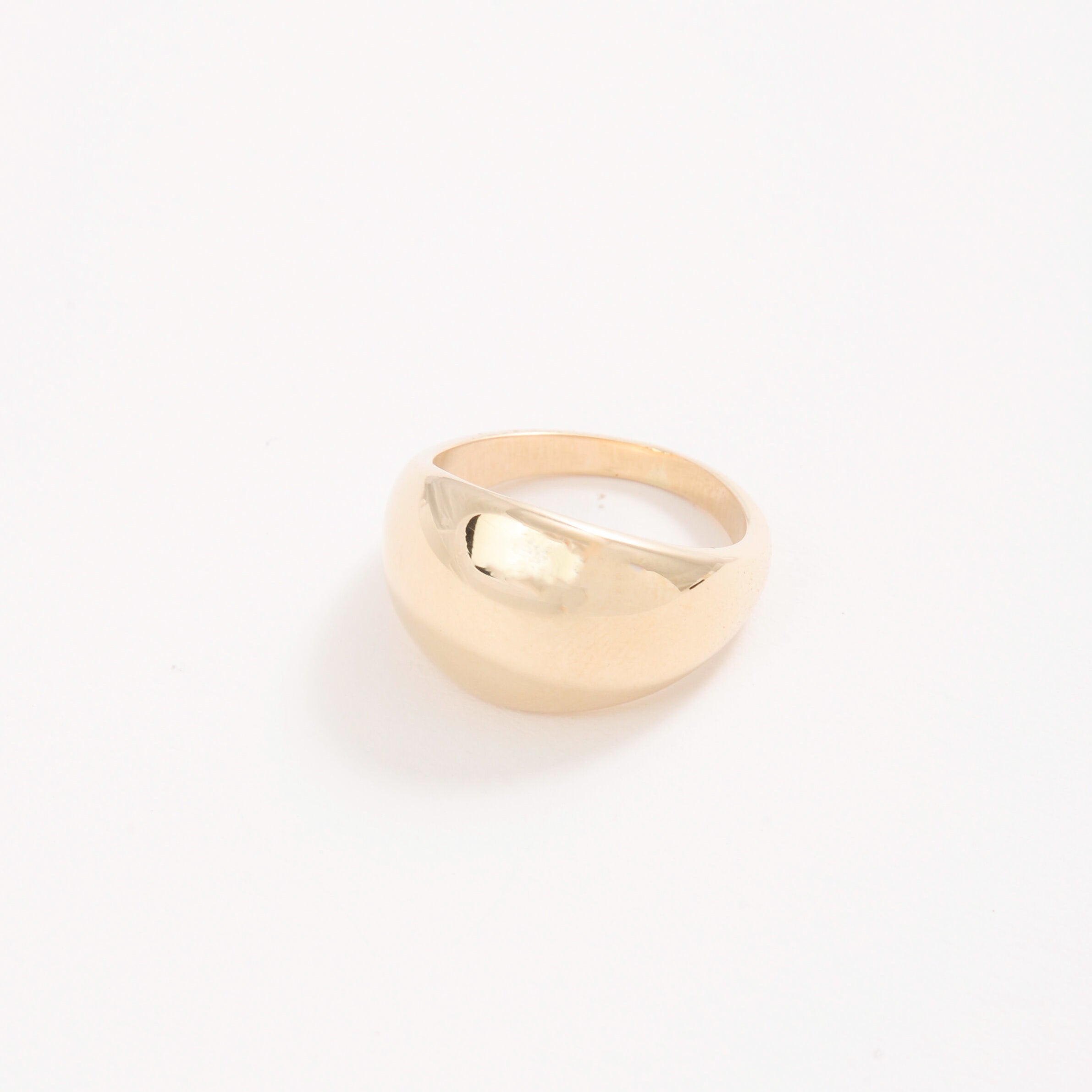 14K Gold Dome Signet Ring