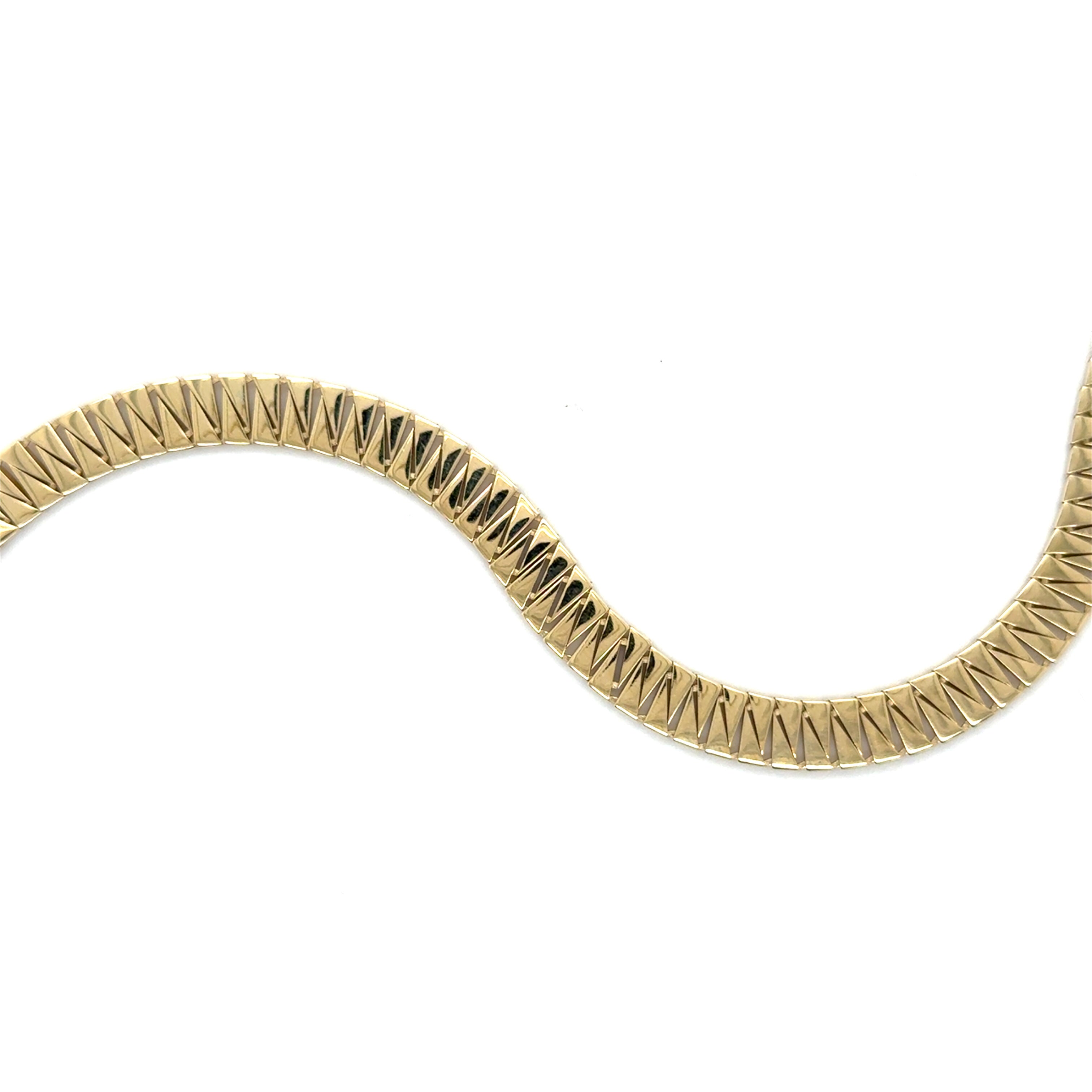 10K Gold Triangle Cut Link Bracelet