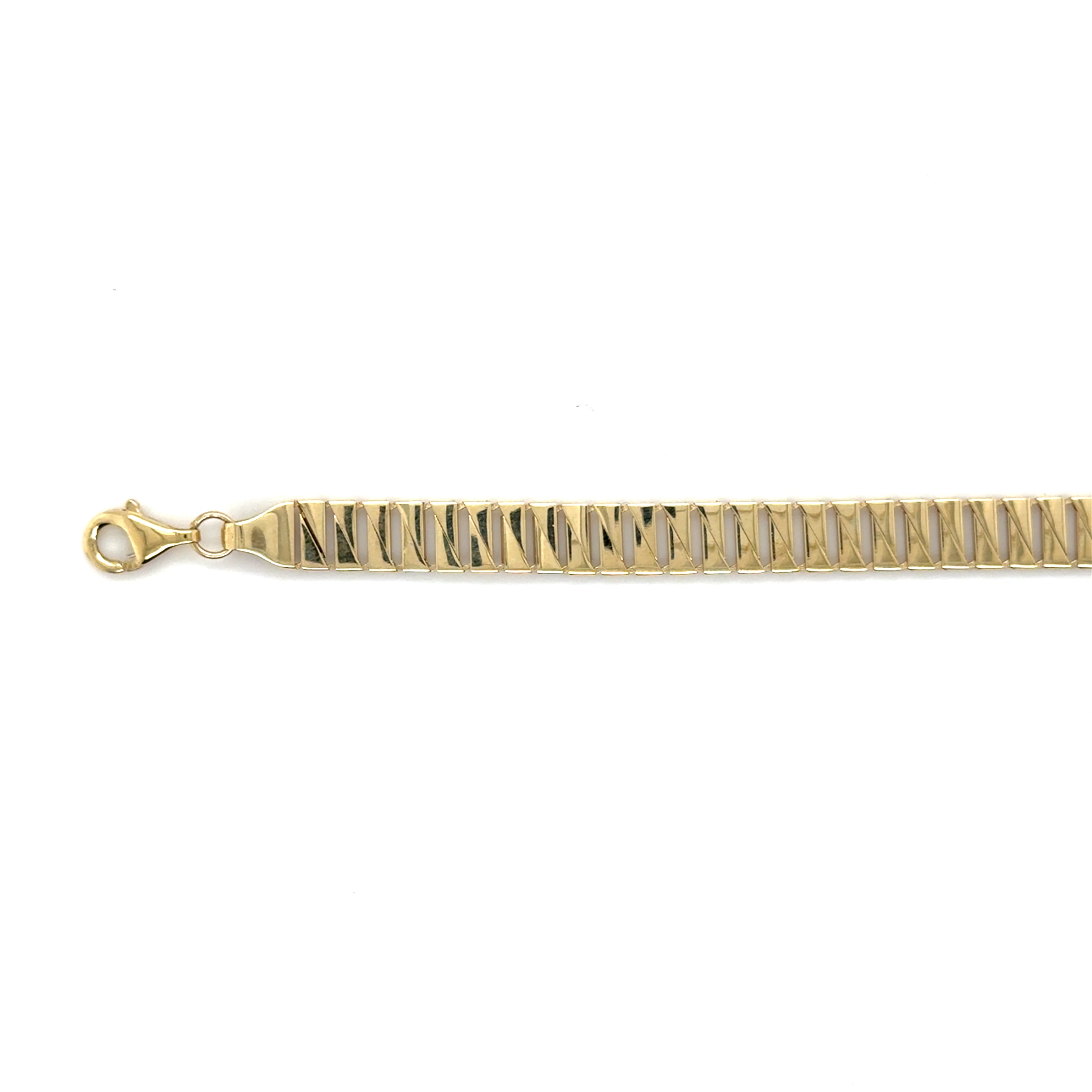 10K Gold Triangle Cut Link Bracelet