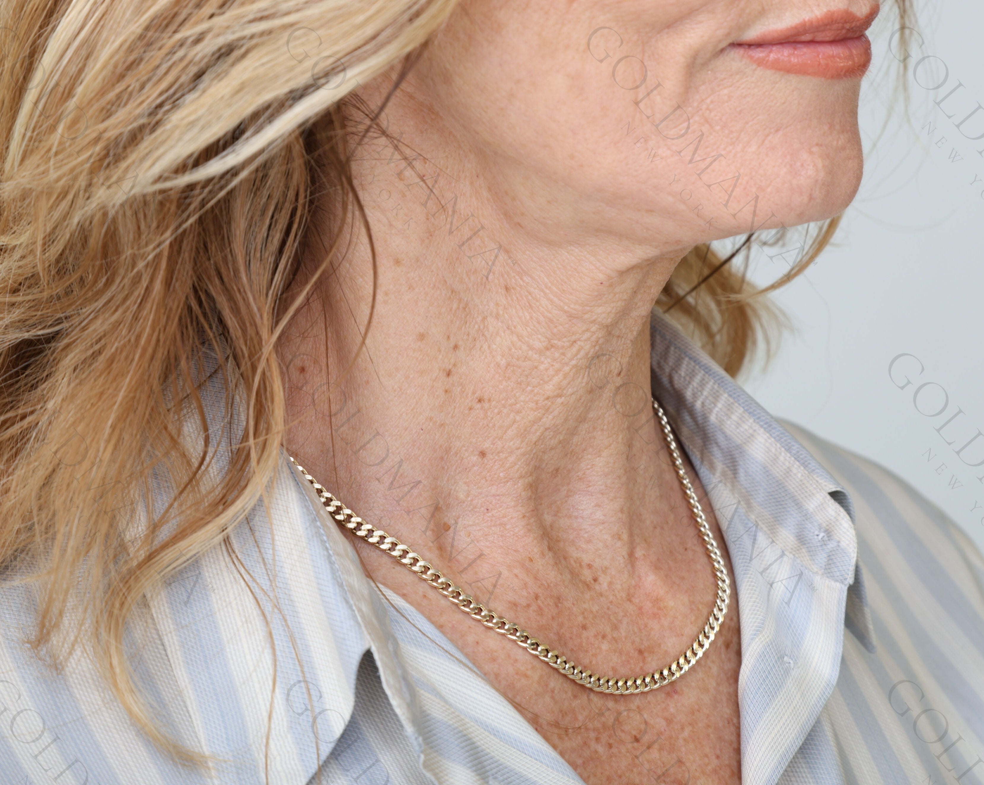 14K Gold 4.5mm Faceted Miami Cuban Link Necklace