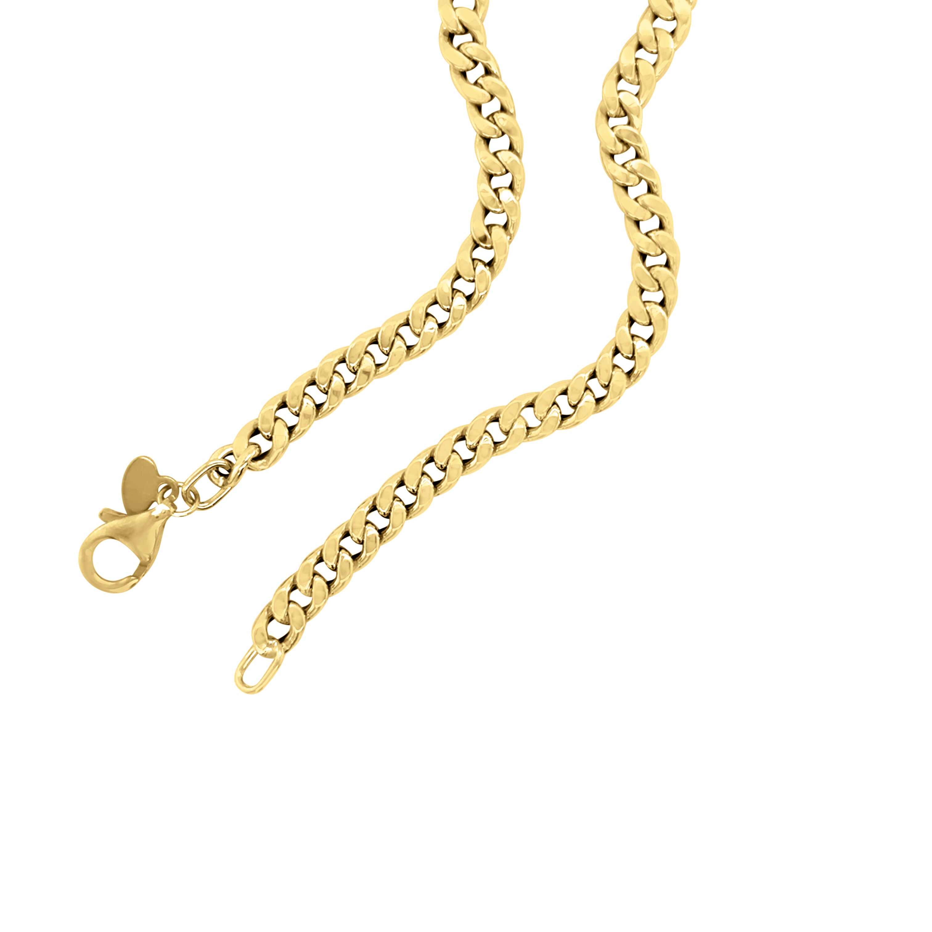 14K Gold 4.5mm Faceted Miami Cuban Link Necklace