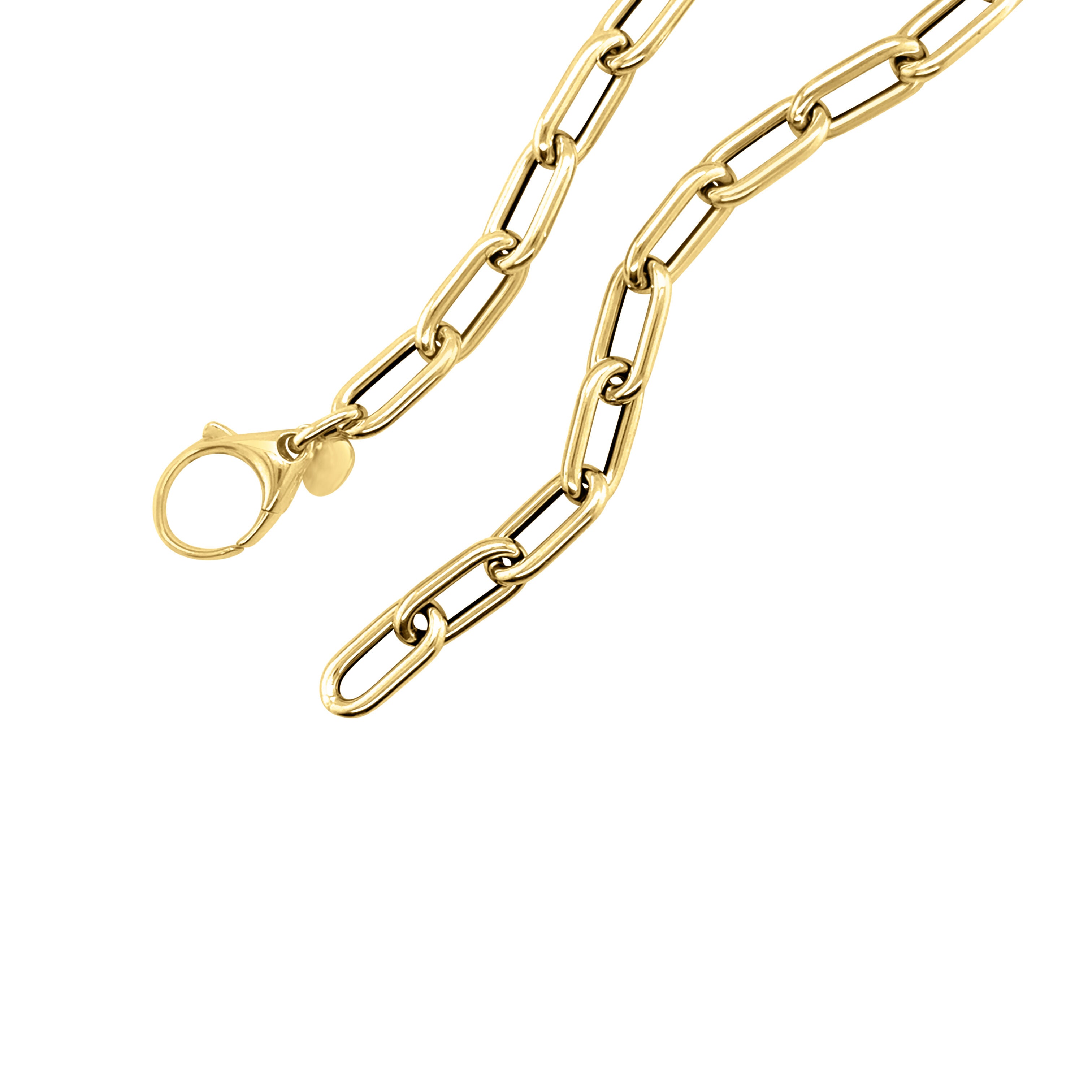 14K Gold Paperclip Necklace With Engravable Mini Charm