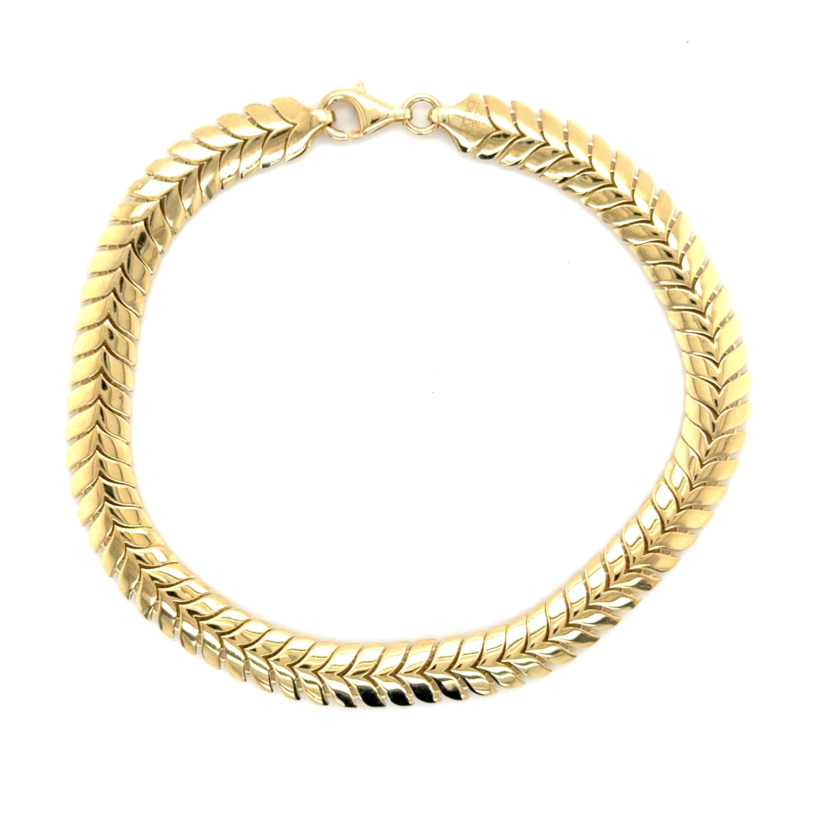 14K Gold Chevron Link Bracelet