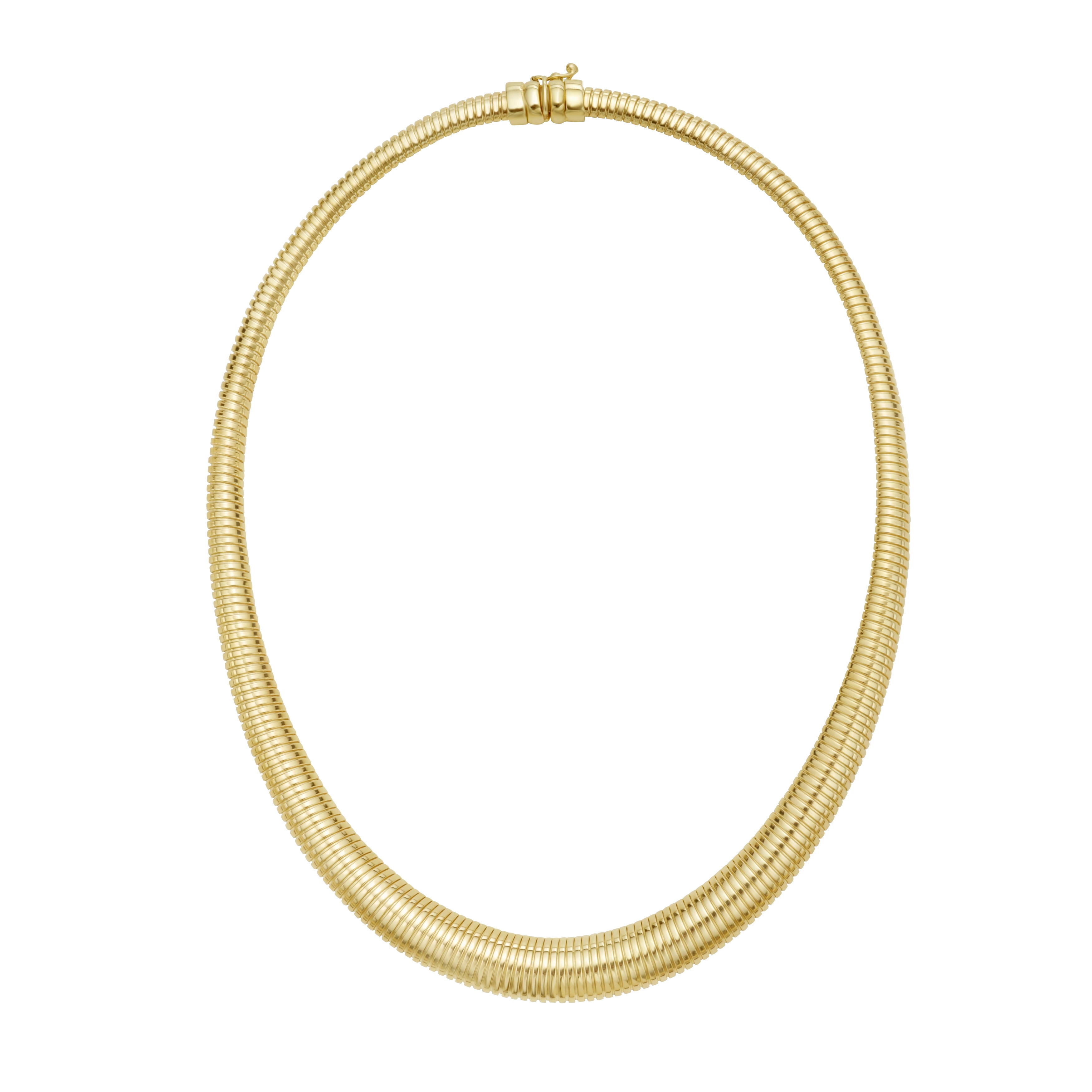 14K Gold Graduated Tubogas Necklace