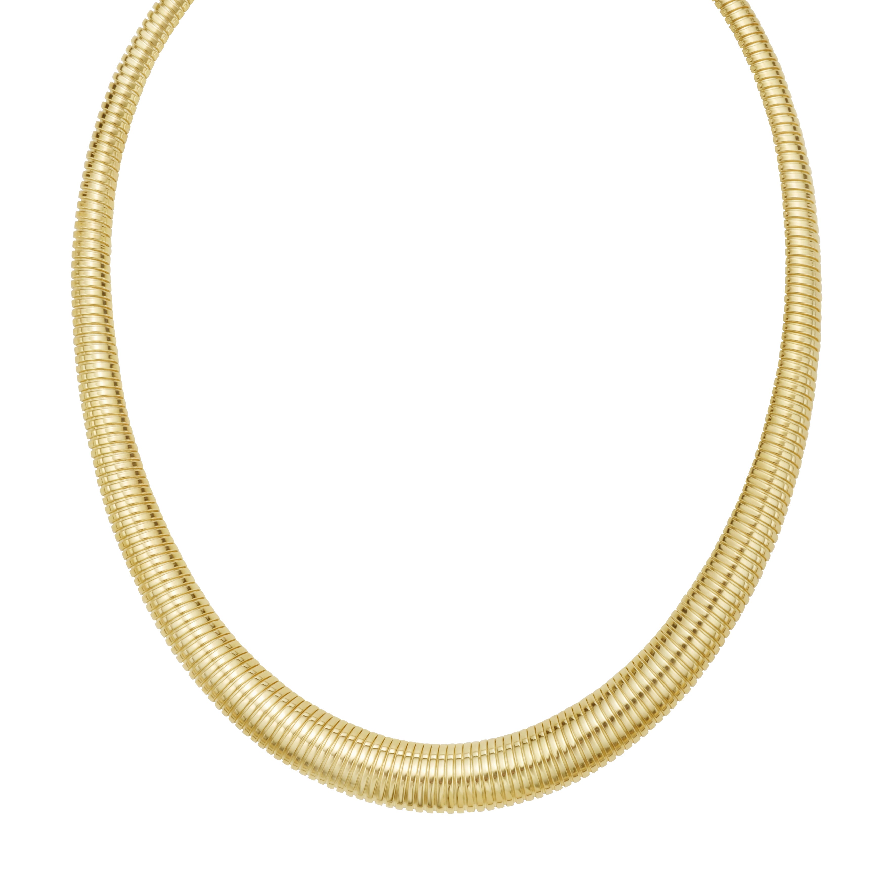14K Gold Graduated Tubogas Necklace