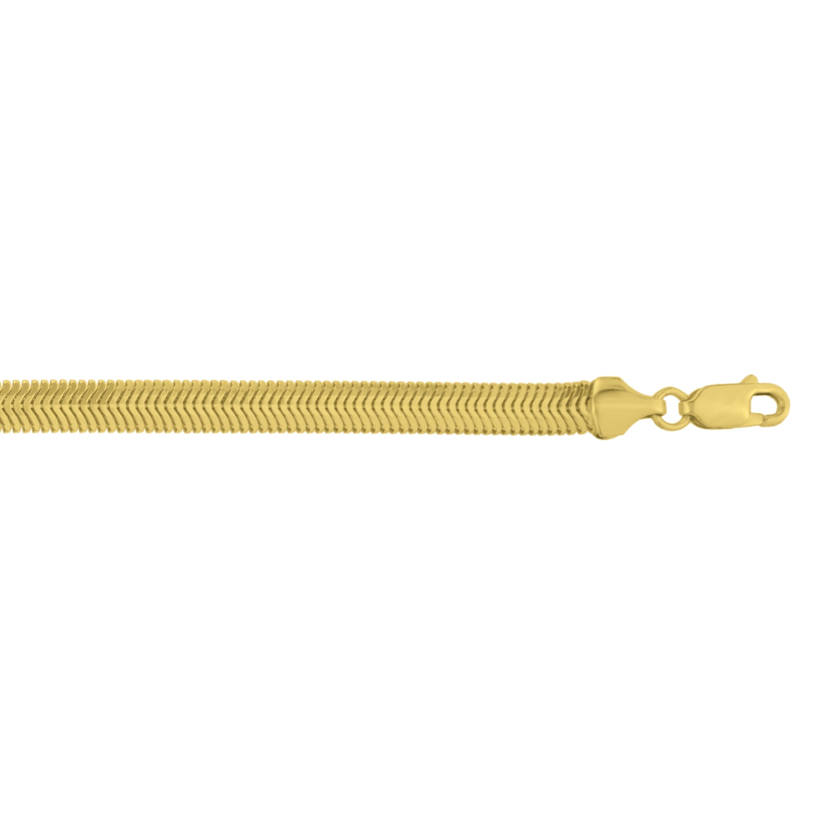 14K Yellow Gold Oval Snake Chain Bracelet – Elegant, Durable, and Distinctive Design with Secure Lobster Claw Closure