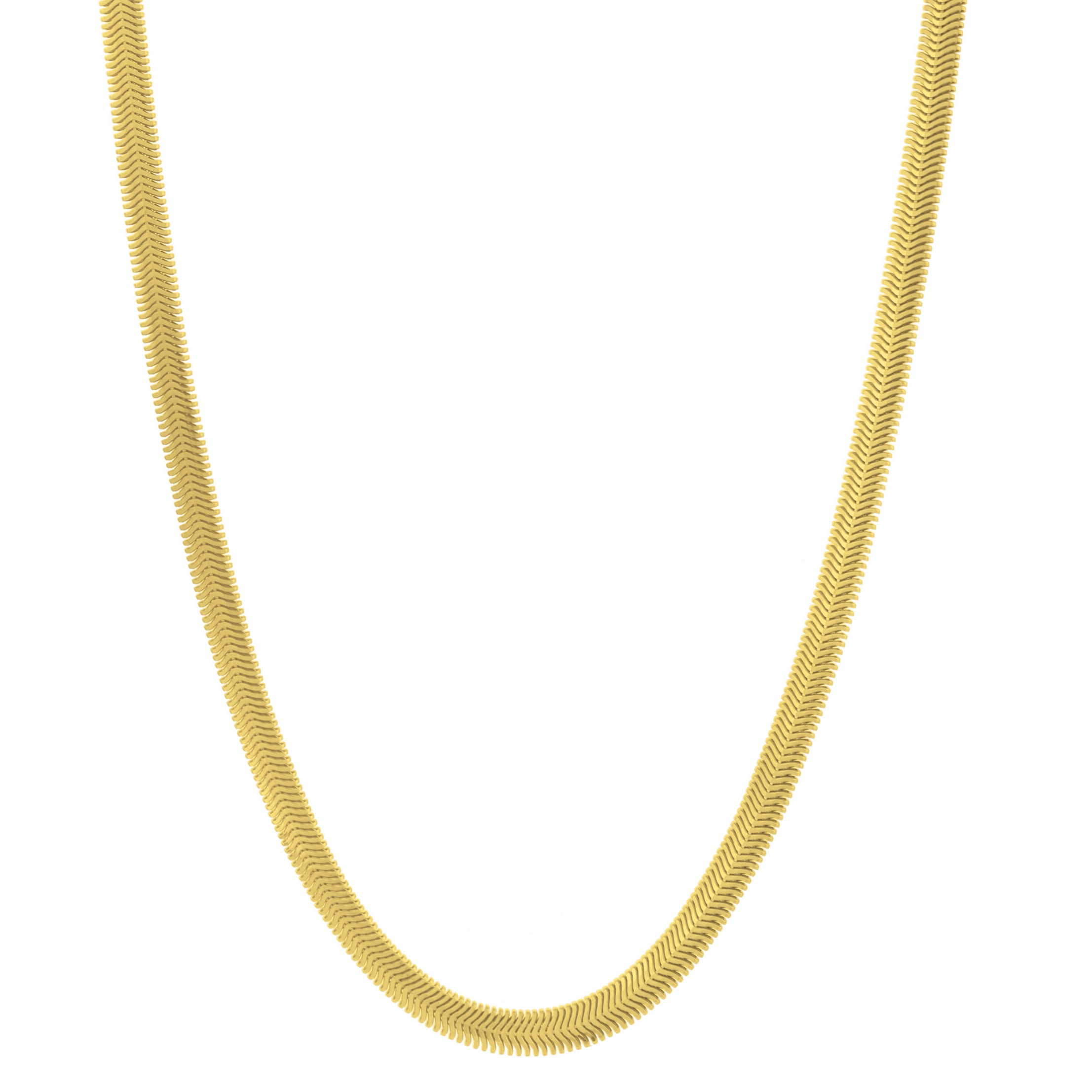 14K Gold Oval Snake Necklace