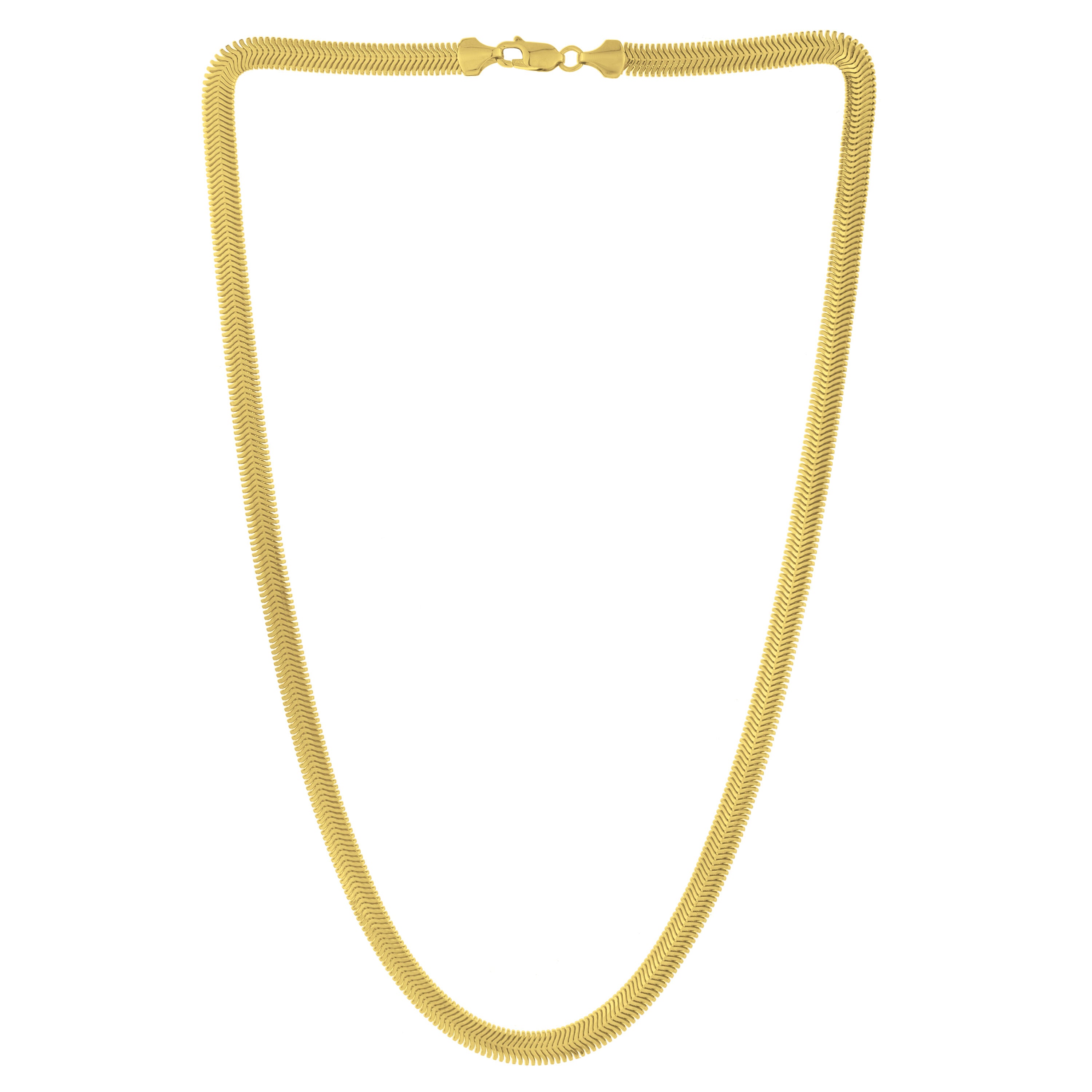 14K Gold Oval Snake Necklace