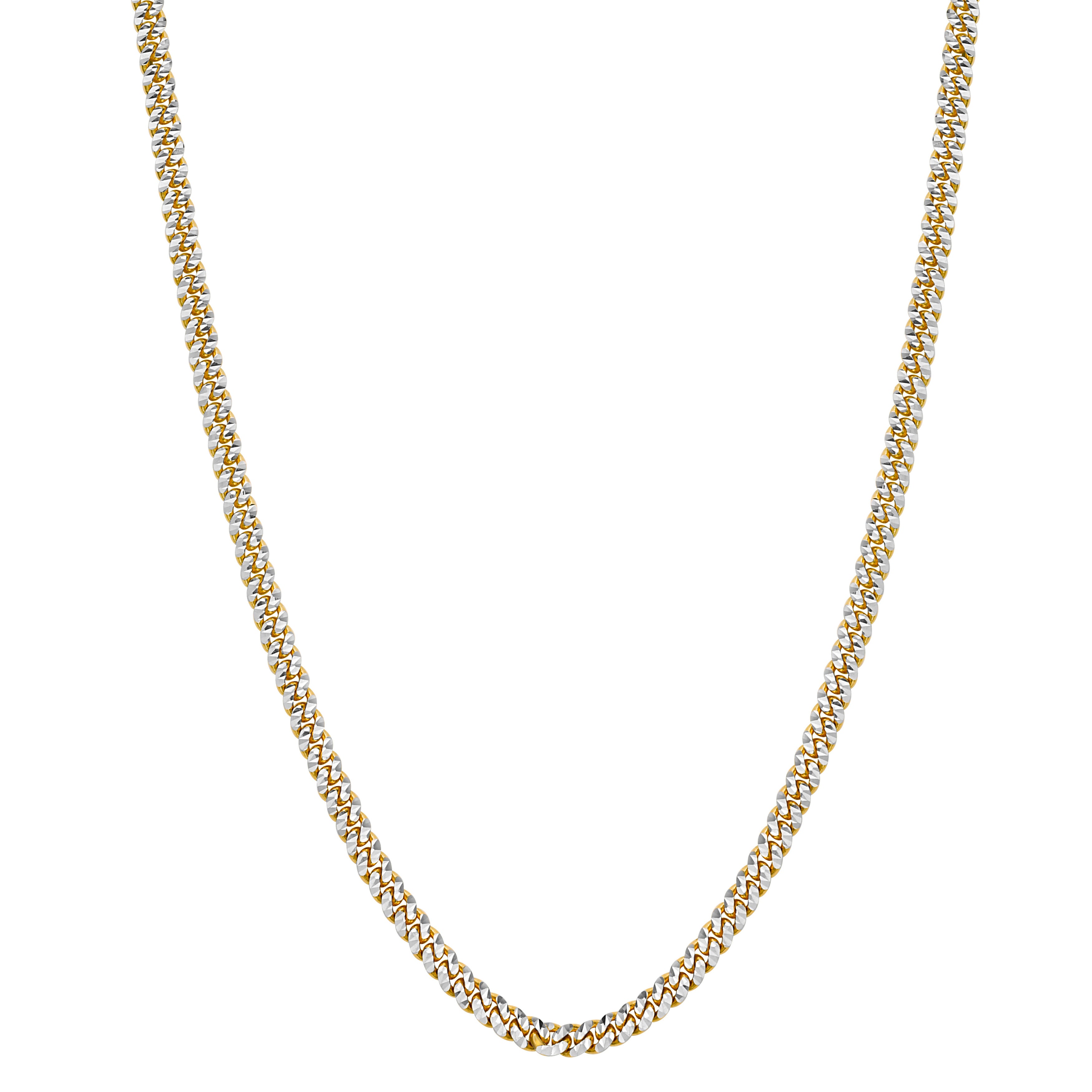 14K Two Tone Gold Pave Miami Cuban Link Necklace