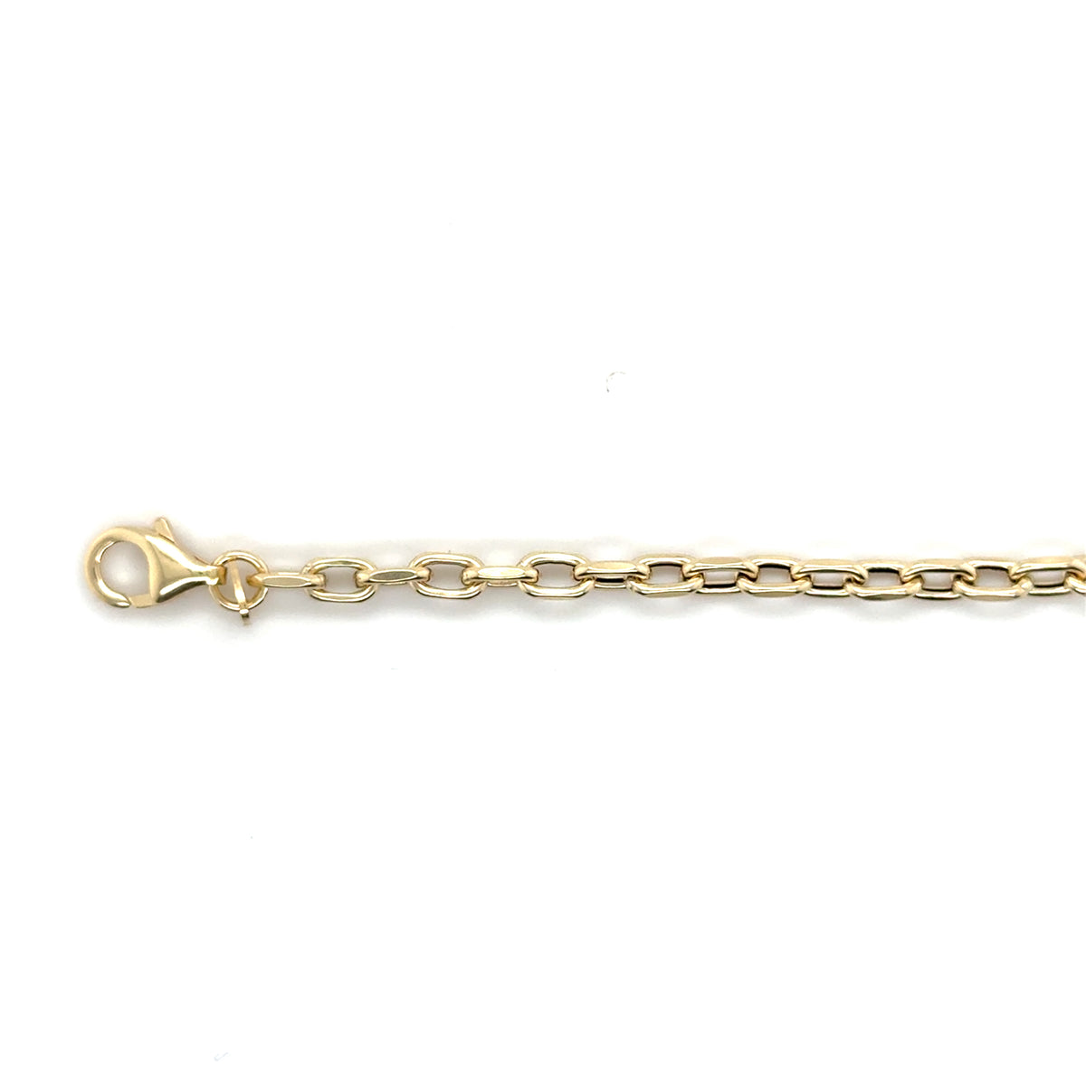 14K Gold Dainty Cable Link Bracelet 3.3mm, 7", Made In Italy
