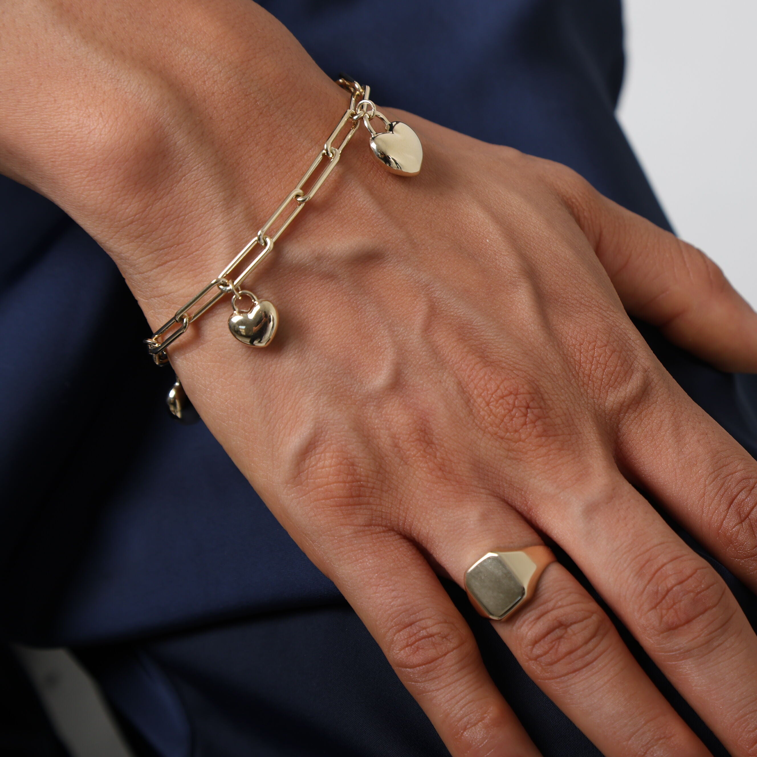 14K Gold Heart Charm Paperclip Bracelet – Playful, Polished and Everyday-Ready