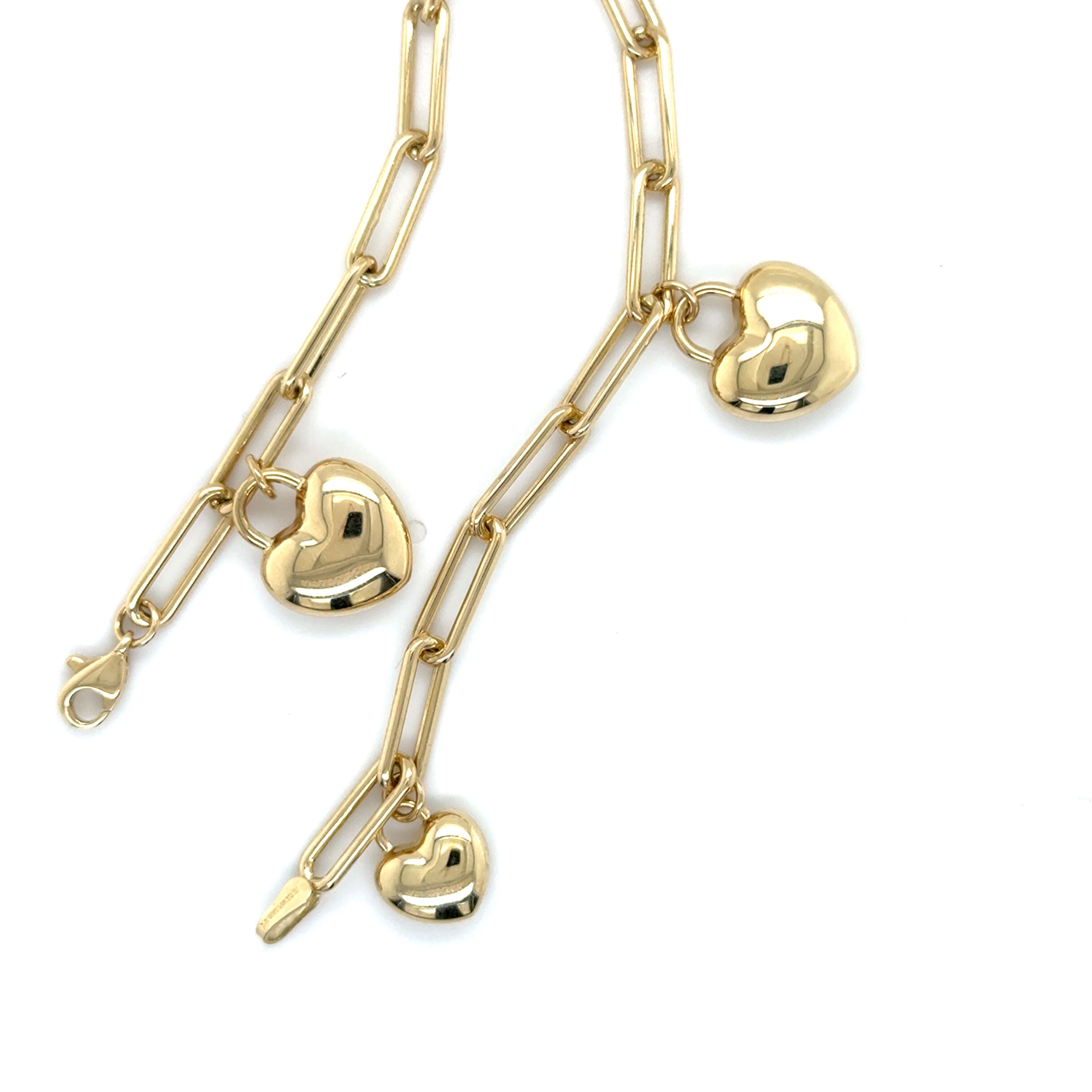 14K Gold Heart Charm Paperclip Bracelet – Playful, Polished and Everyday-Ready