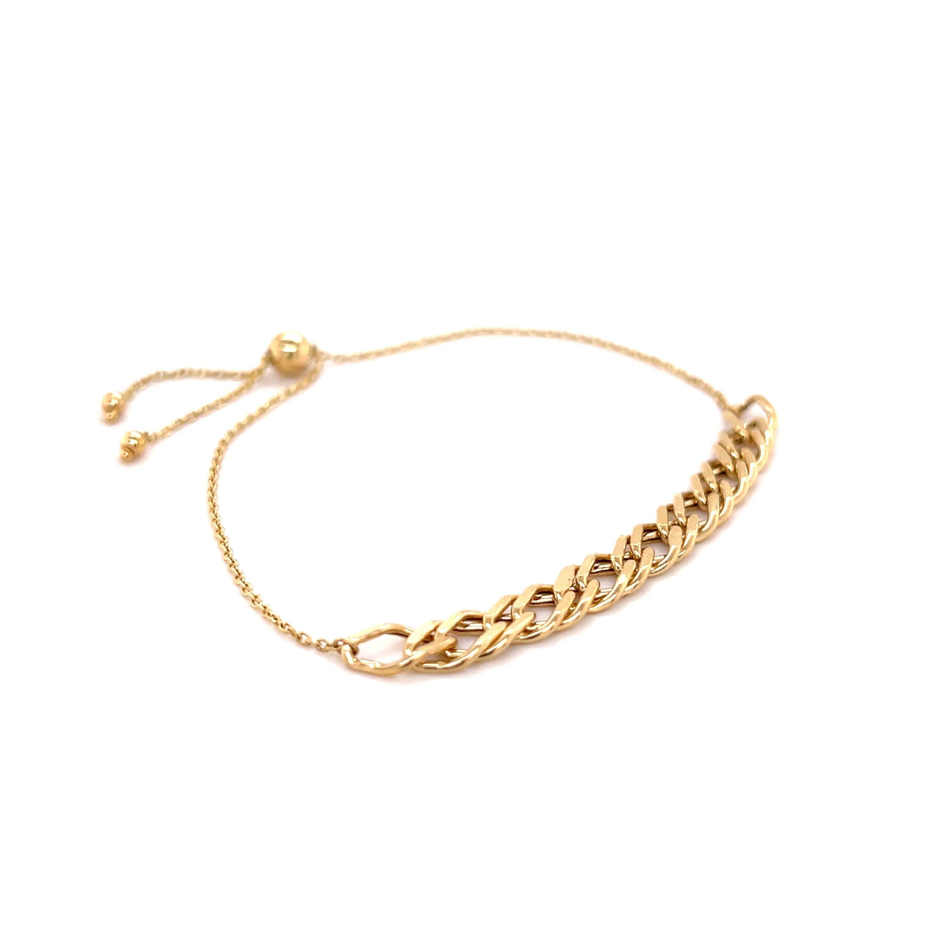 14K Gold Interlocking Link Friendship Bracelet