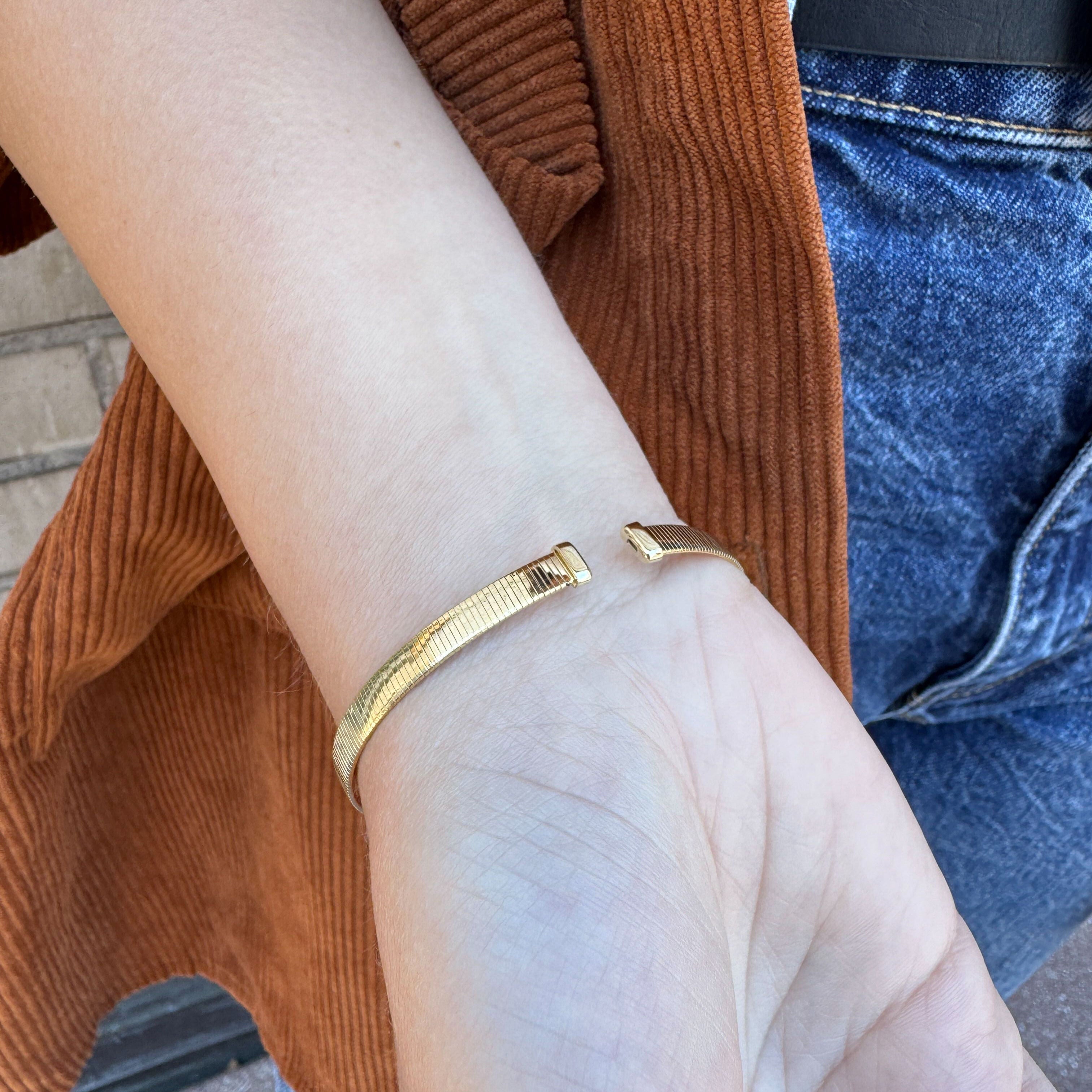 14K Gold Diamond Trio Cuff Bangle – Brilliant, Bold and Natural Diamond Detail