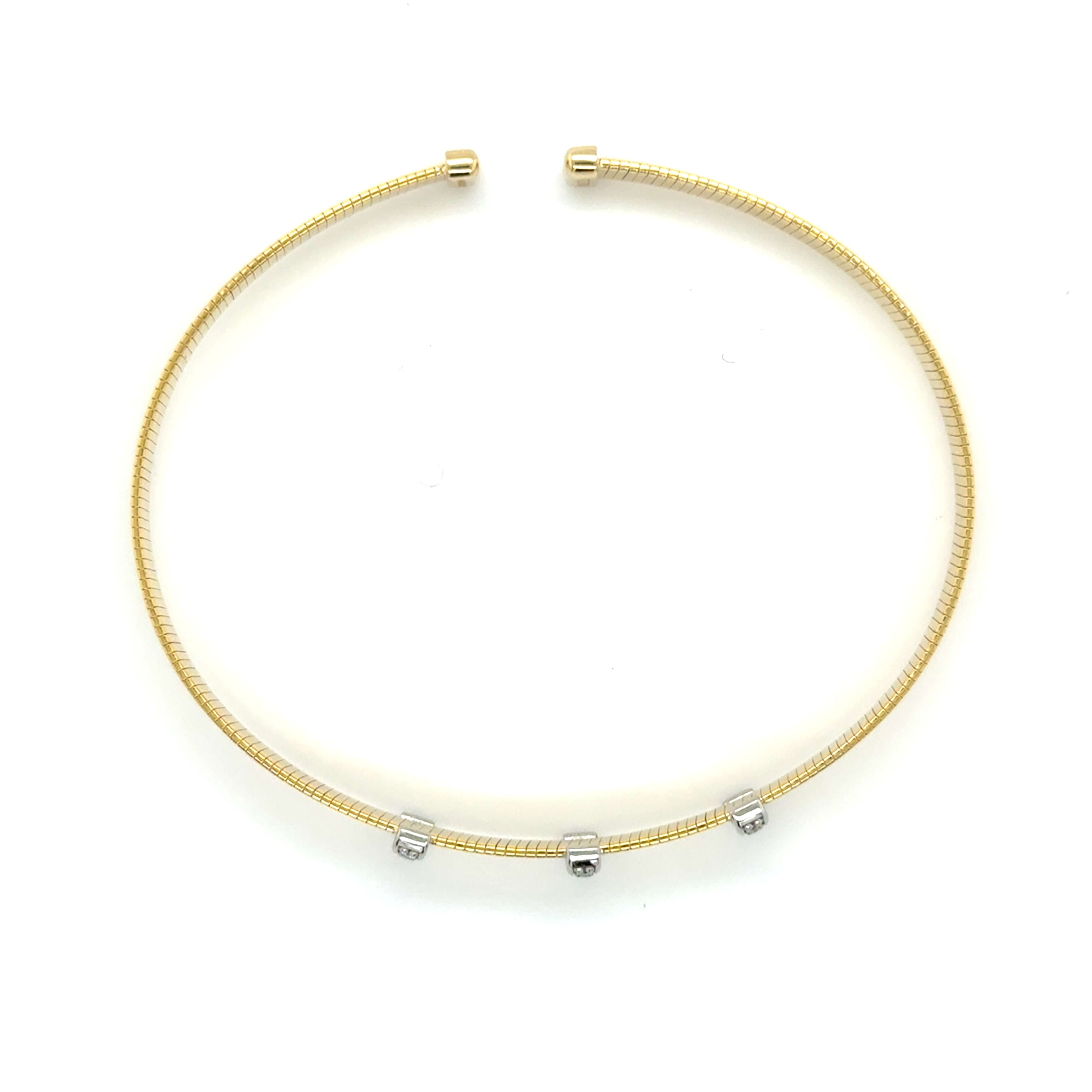 14K Gold Diamond Trio Cuff Bangle – Brilliant, Bold and Natural Diamond Detail