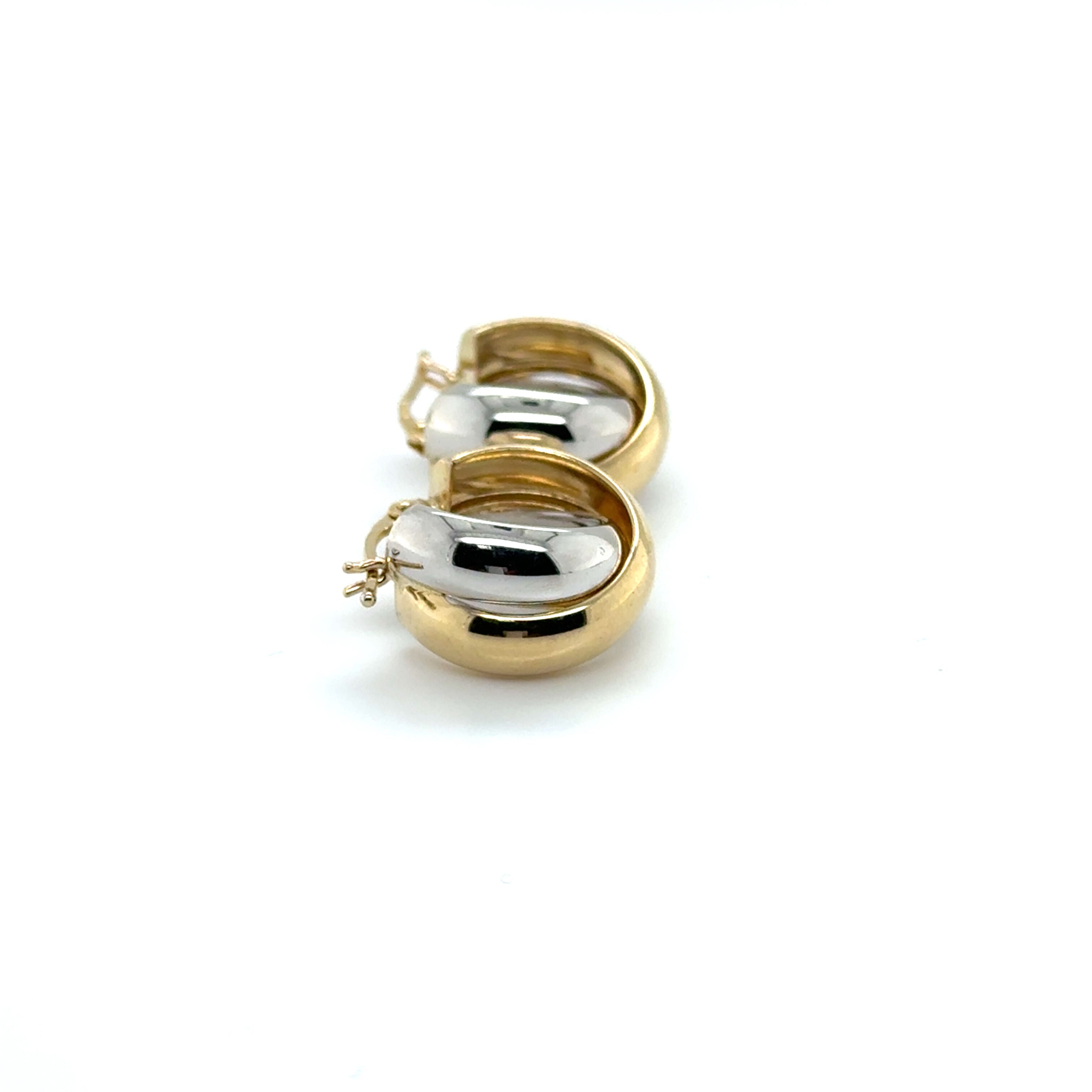 14K Two-Tone Gold Chunky Interlocking Hoop Earrings