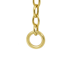 14K Gold Double Clasp Charm Holder Necklace: Versatile, Dog Clip & Circle Clasp - Made In Italy