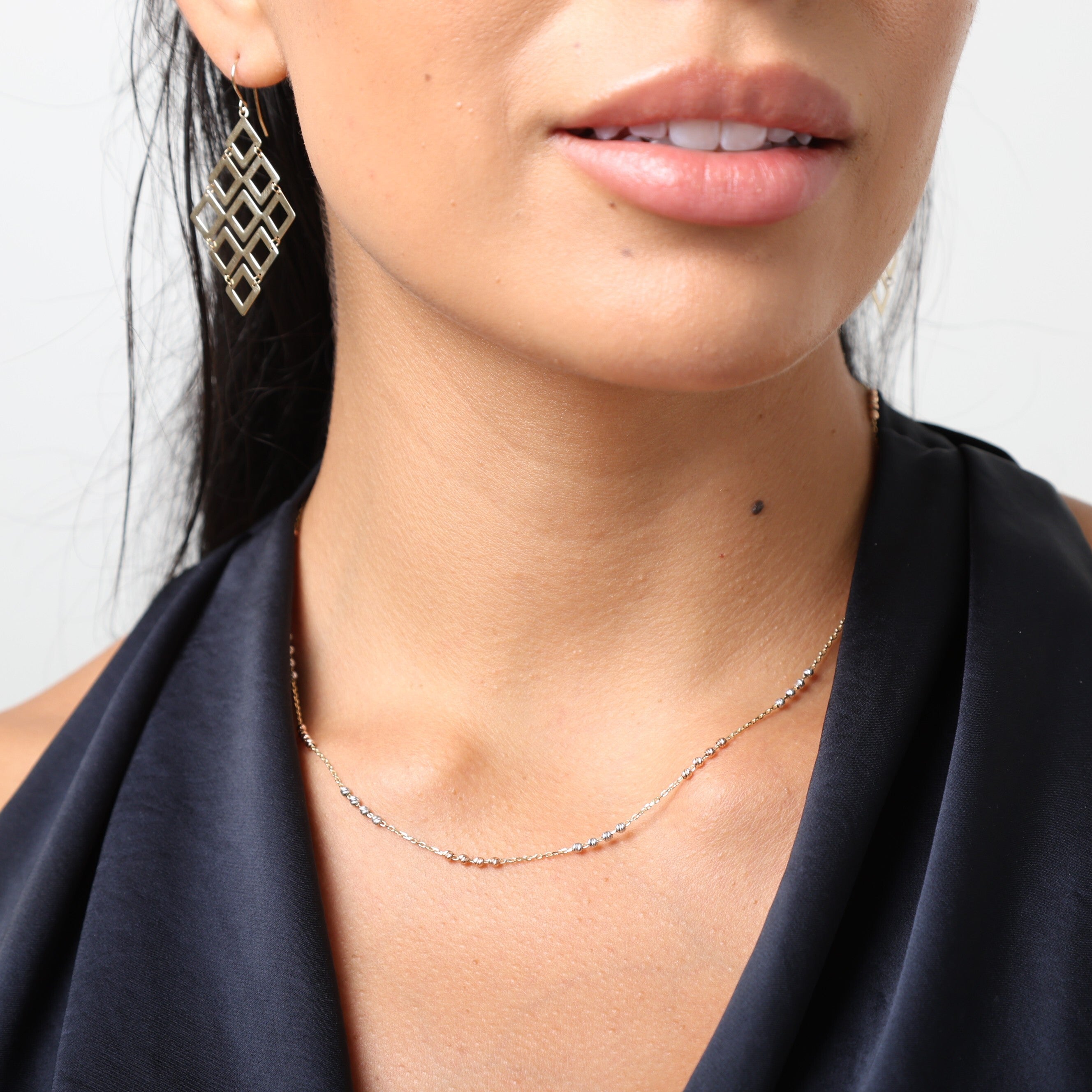 14K Gold Diamond-Shaped Chandelier Drop Earrings -- Timeless & Elegant