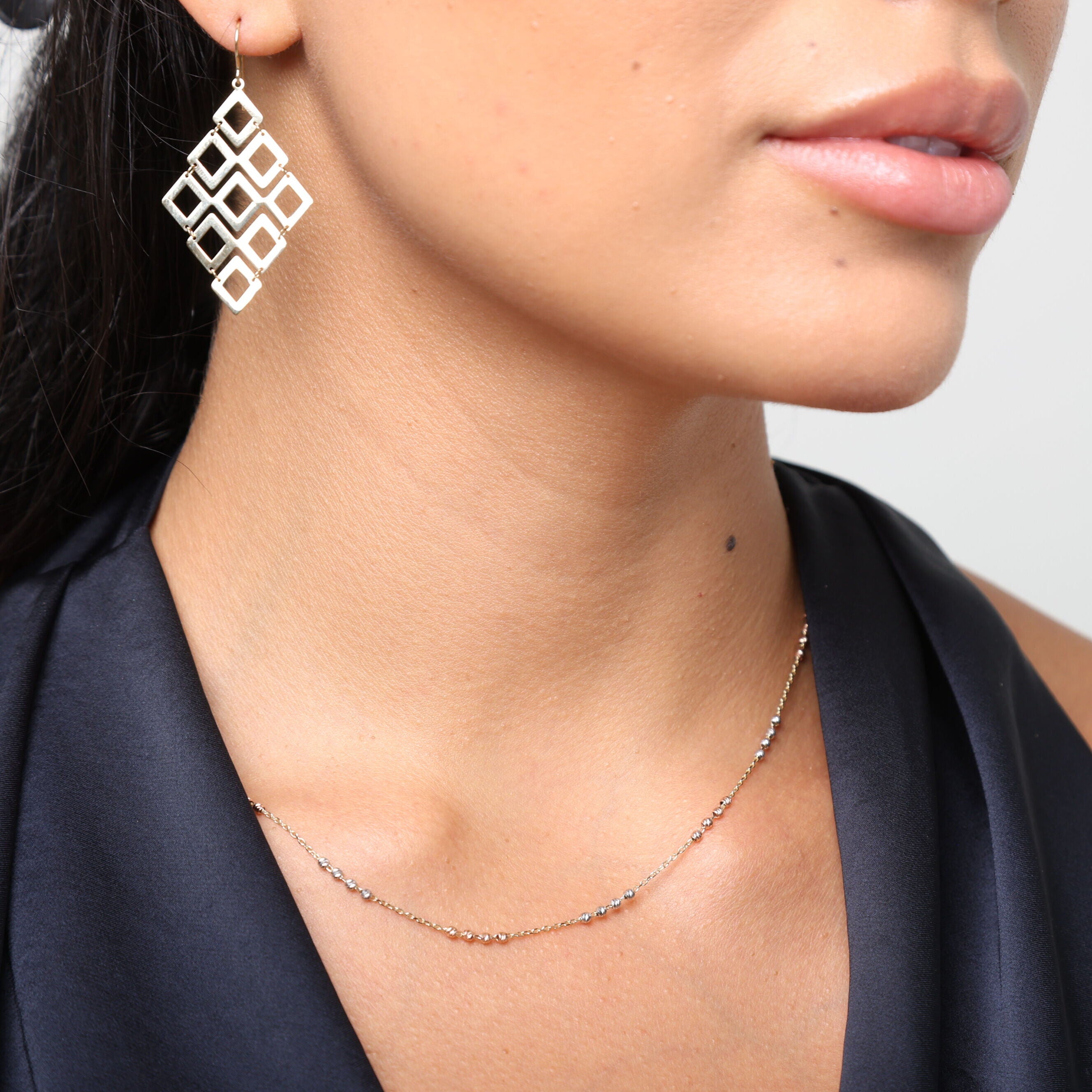 14K Gold Diamond-Shaped Chandelier Drop Earrings -- Timeless & Elegant