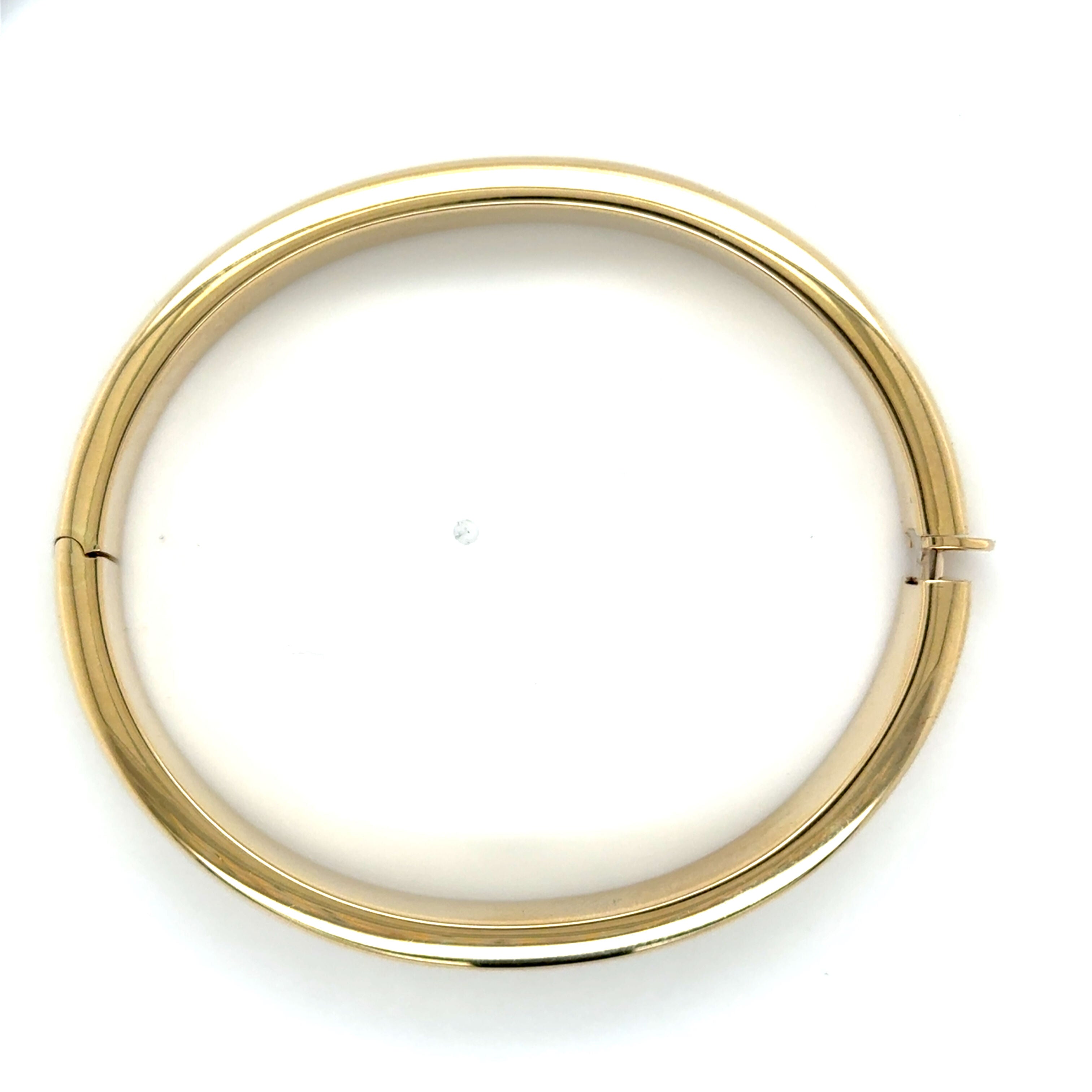 14K Gold Chunky 10mm Polished Bangle: Bold & Timeless