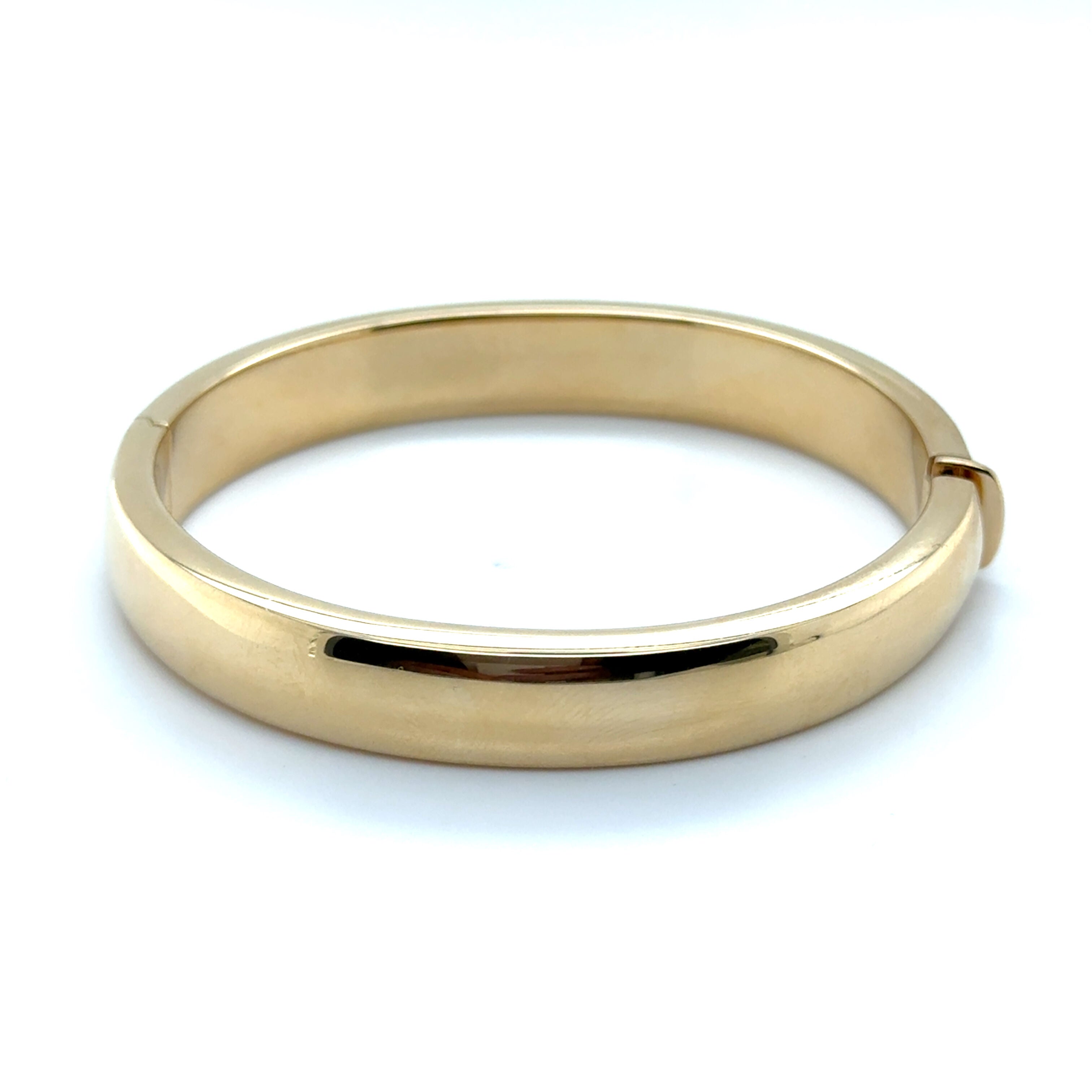14K Gold Chunky 10mm Polished Bangle