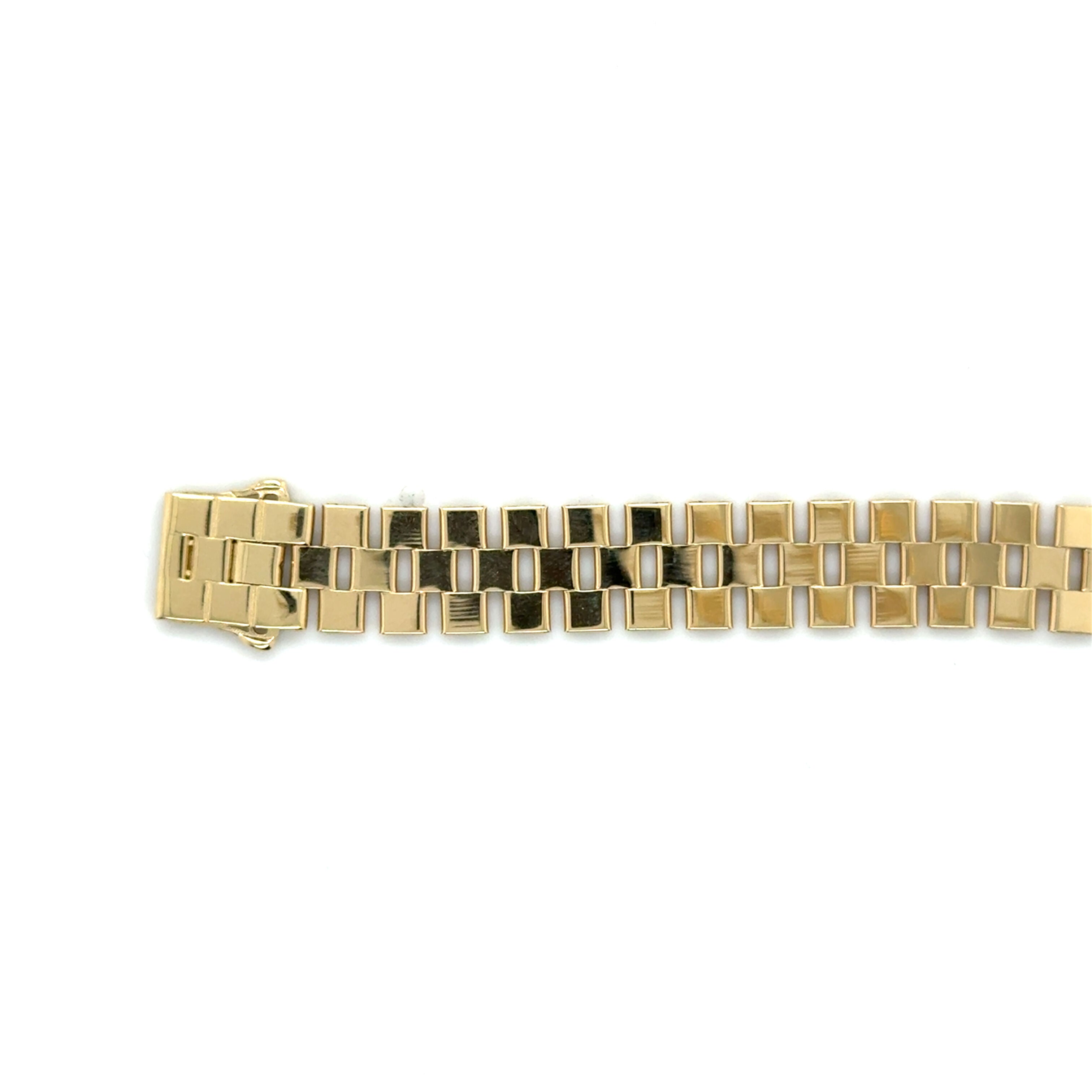 14K Gold Classic Railroad Bracelet: 7" - 10mm Wide