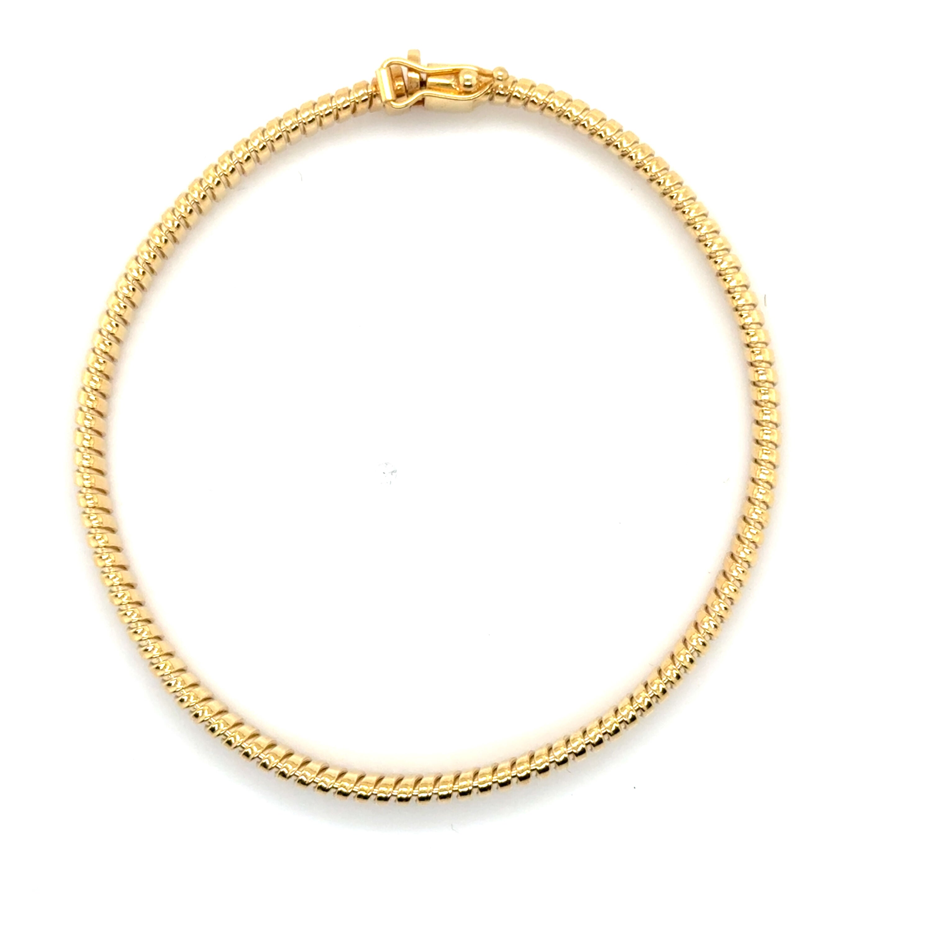 14K Gold 5mm Tubogas Bracelet: 7.25" Elegant & Timeless
