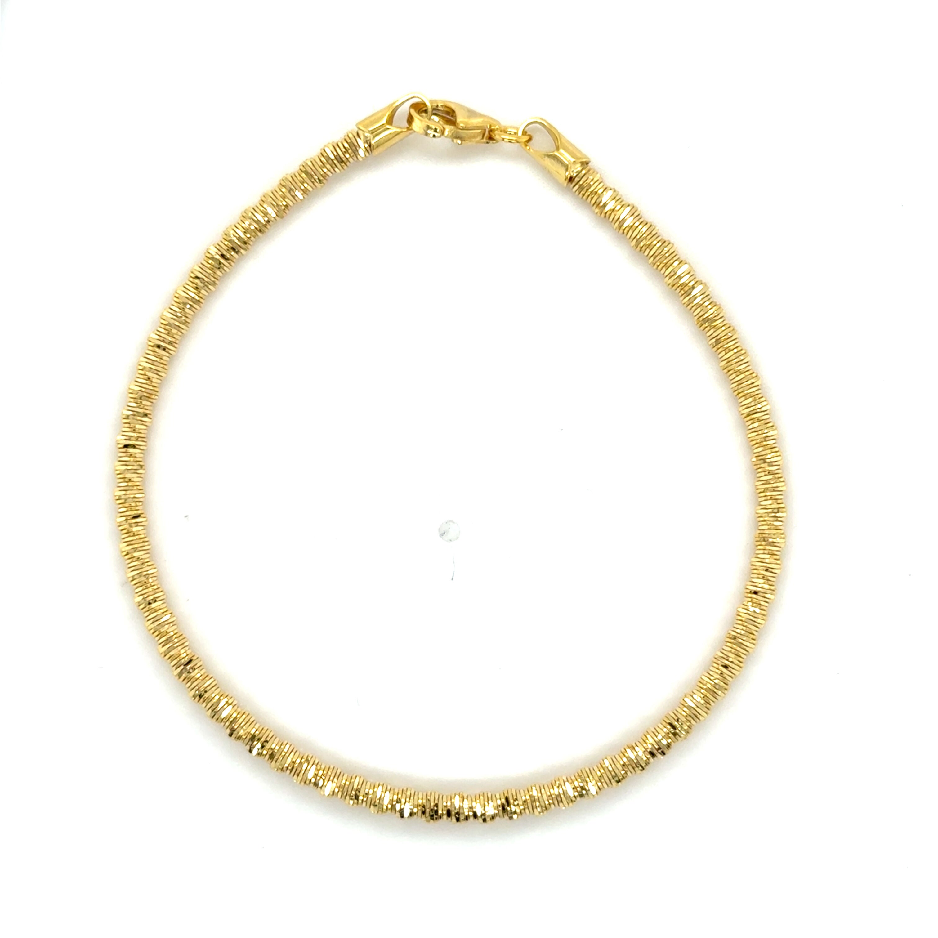 14K Yellow Gold Spring-Inspired Diamond Cut Sparkle Chain Bracelet, Made In Italy, 2.7mm hick, 7 Inch