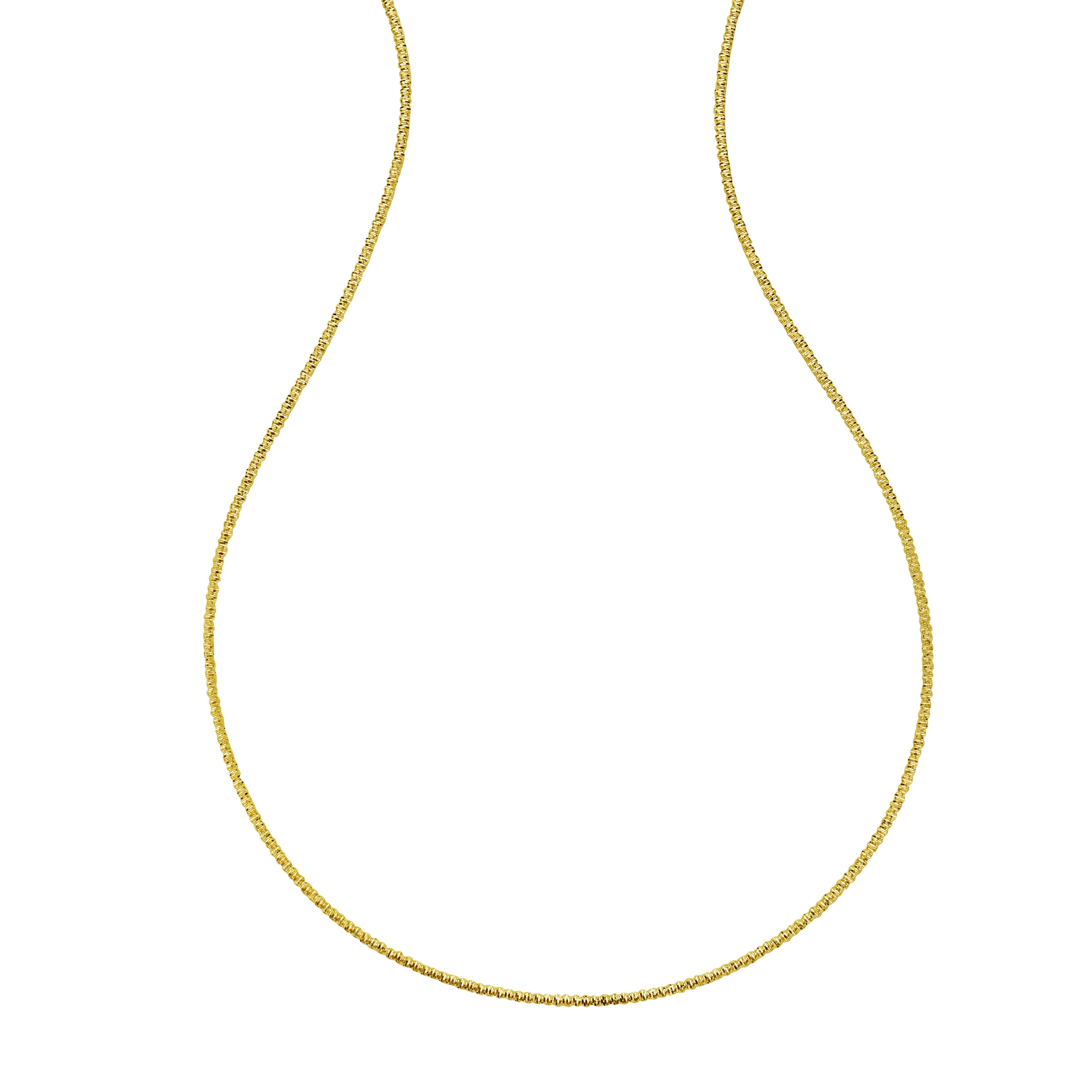 14K Gold Spring-Inspired Diamond Cut Sparkle Chain Necklace, 18", Made In Italy
