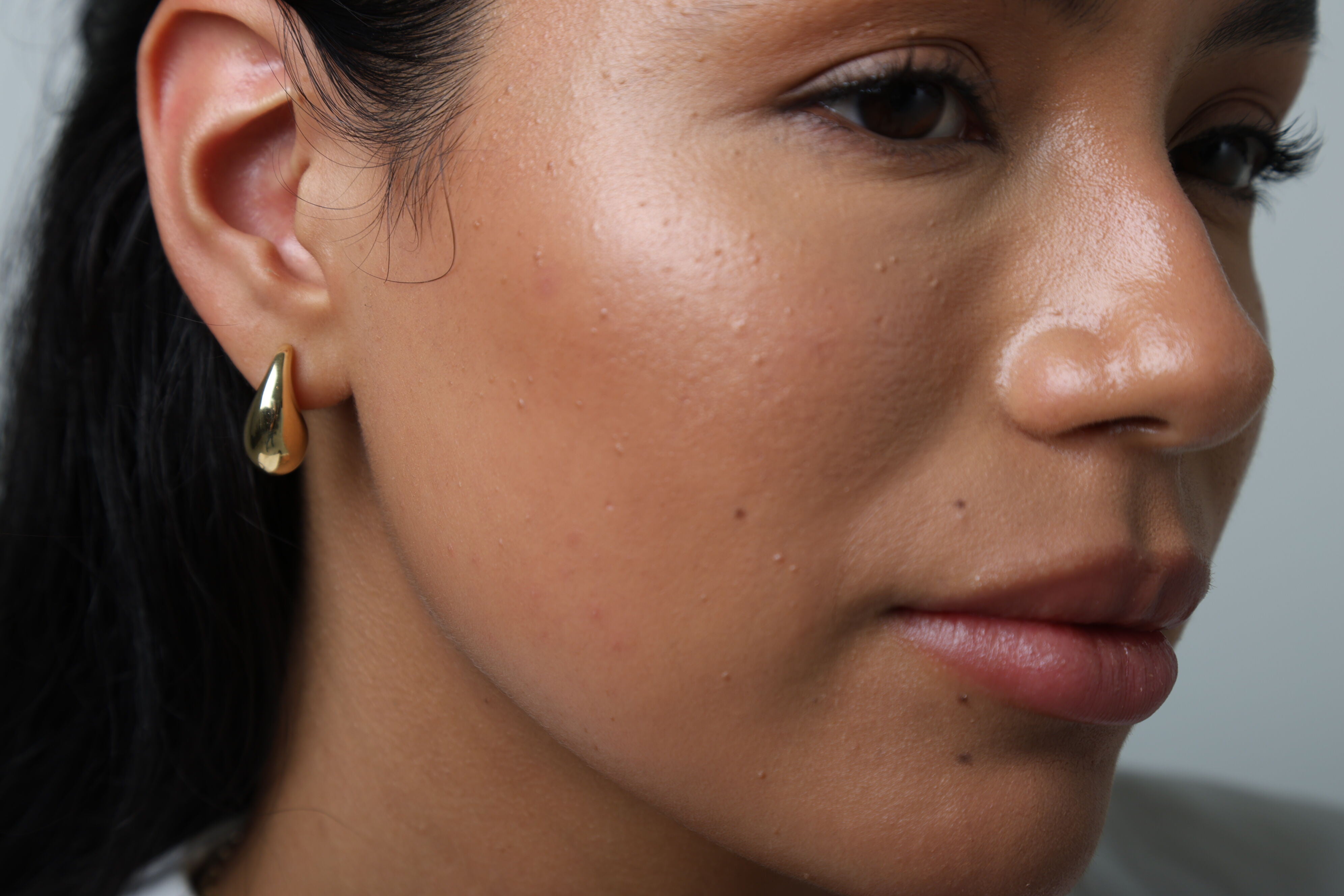 14K Gold Puffed Teardrop Stud Earrings