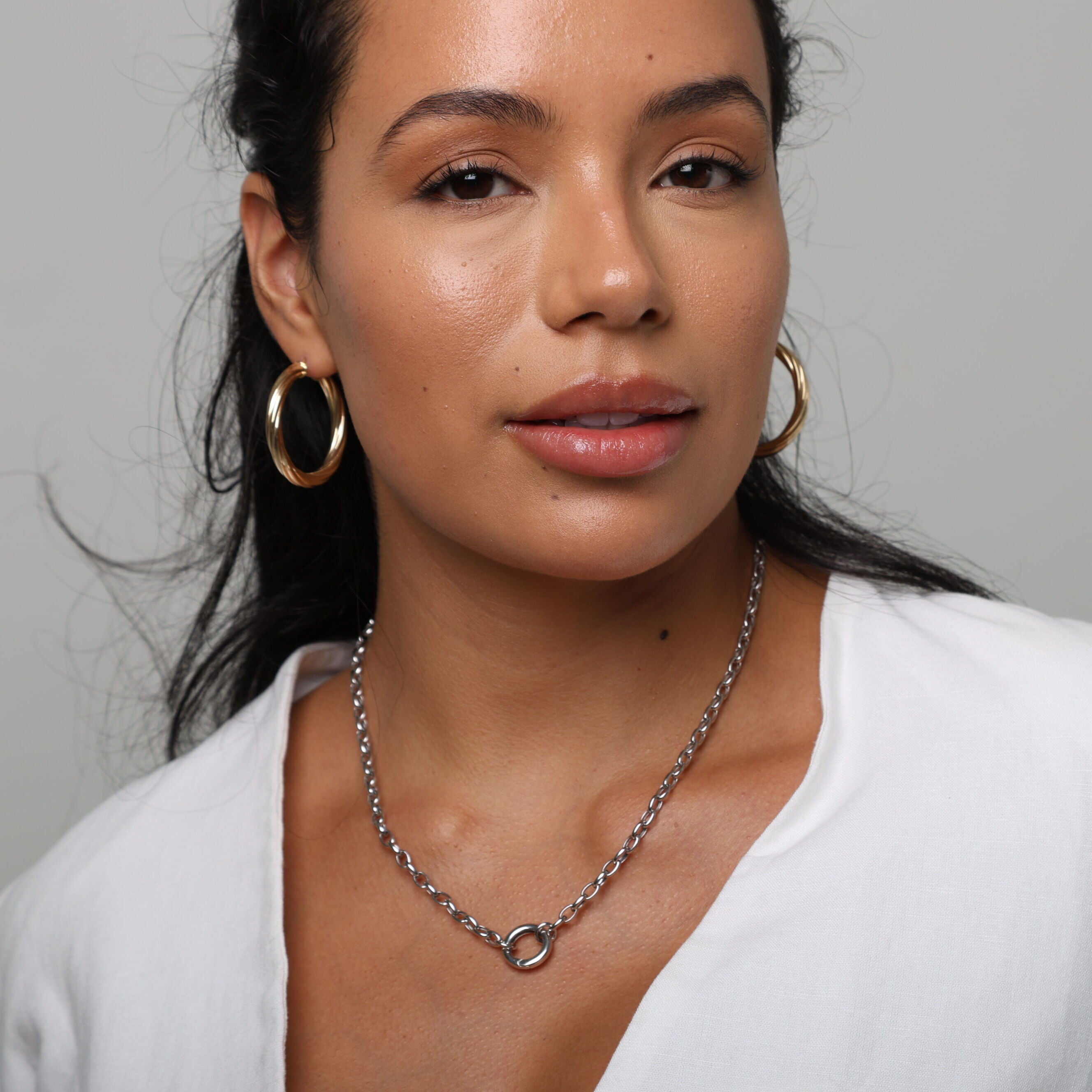 14K Gold 40mm Twisted Hoop Earrings: Classic Twist, 4.5mm Thick