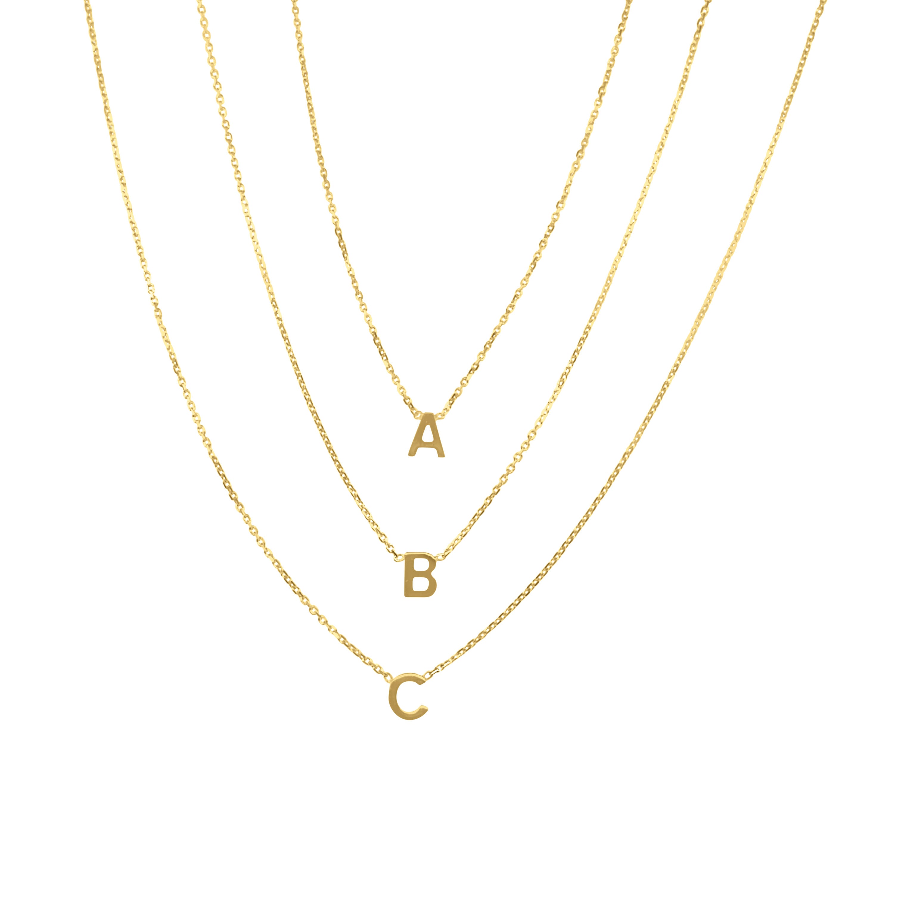 14K Gold Mini Initial Necklace